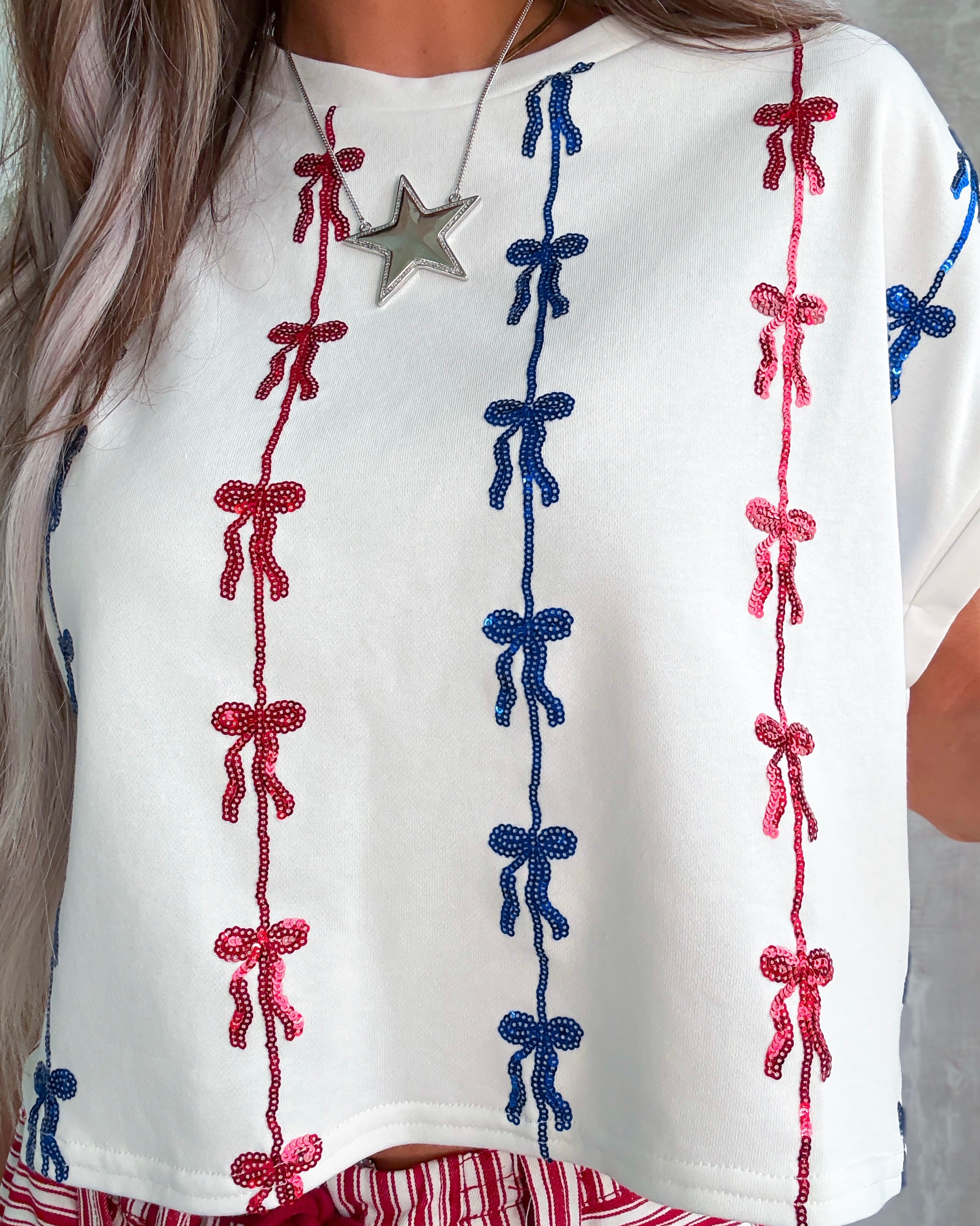 Star Bright Sequin Top - Off White