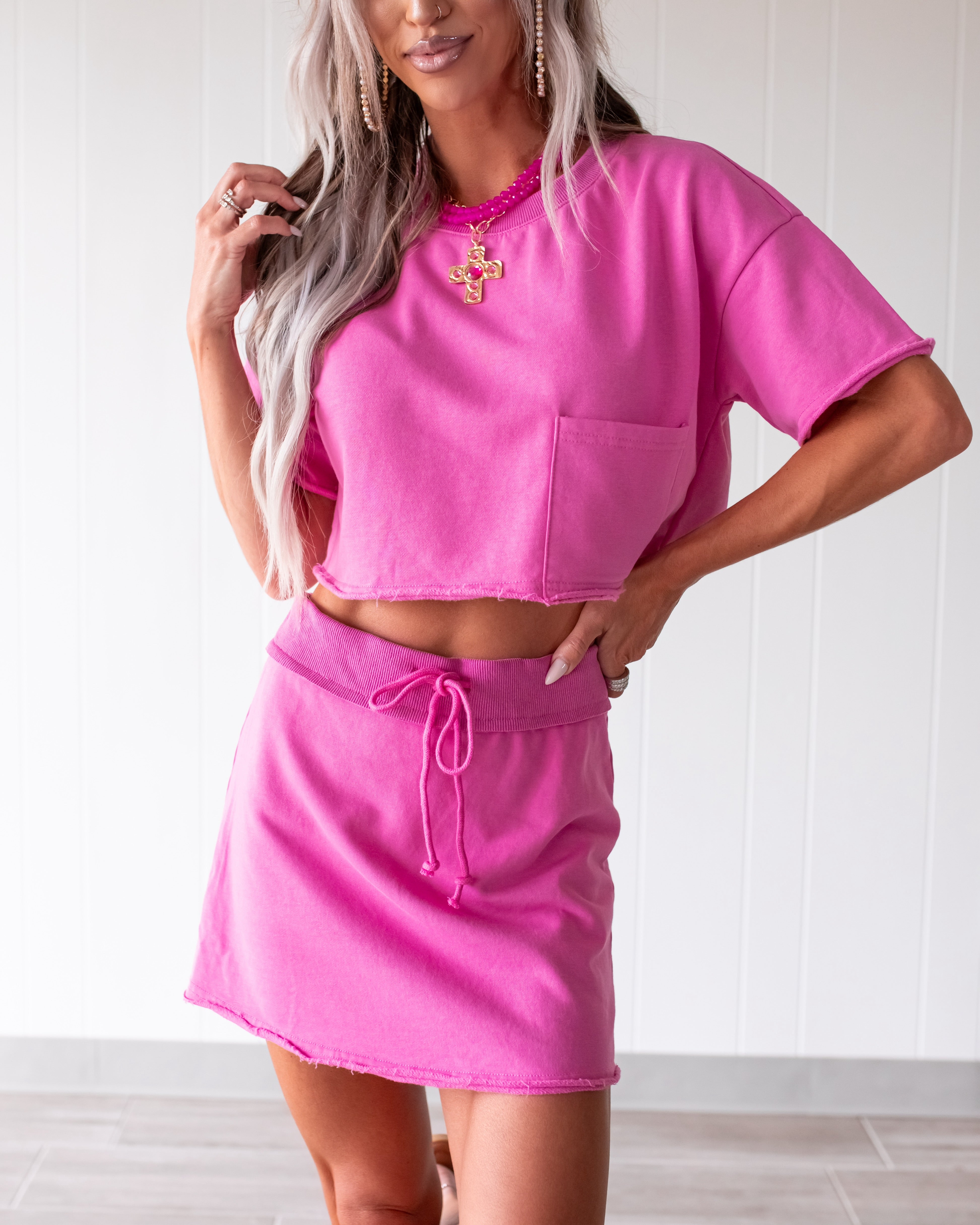 Nora Crop Tee & Skort Set - Orchid