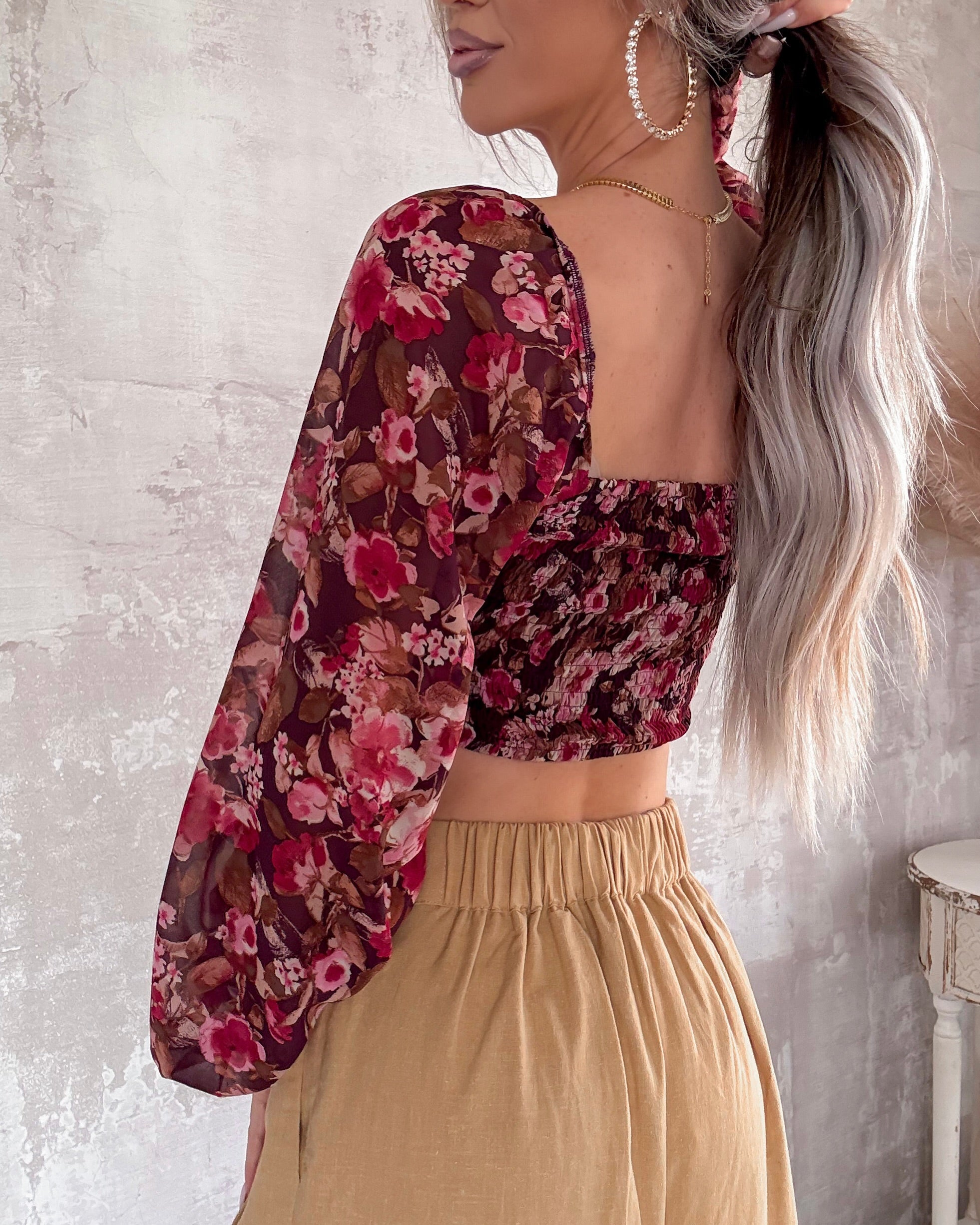Rustling Roses Chiffon Top - Floral