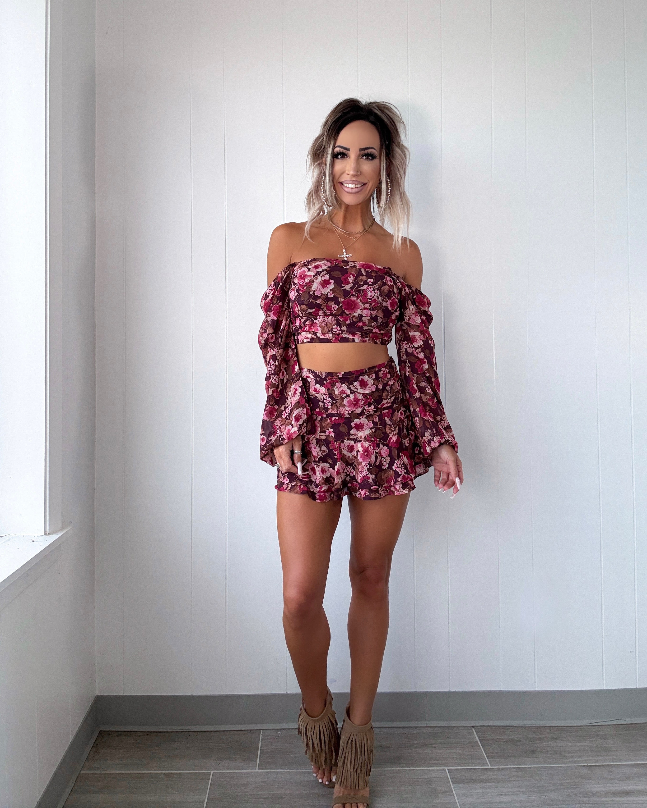 Rustling Roses Chiffon Top - Floral