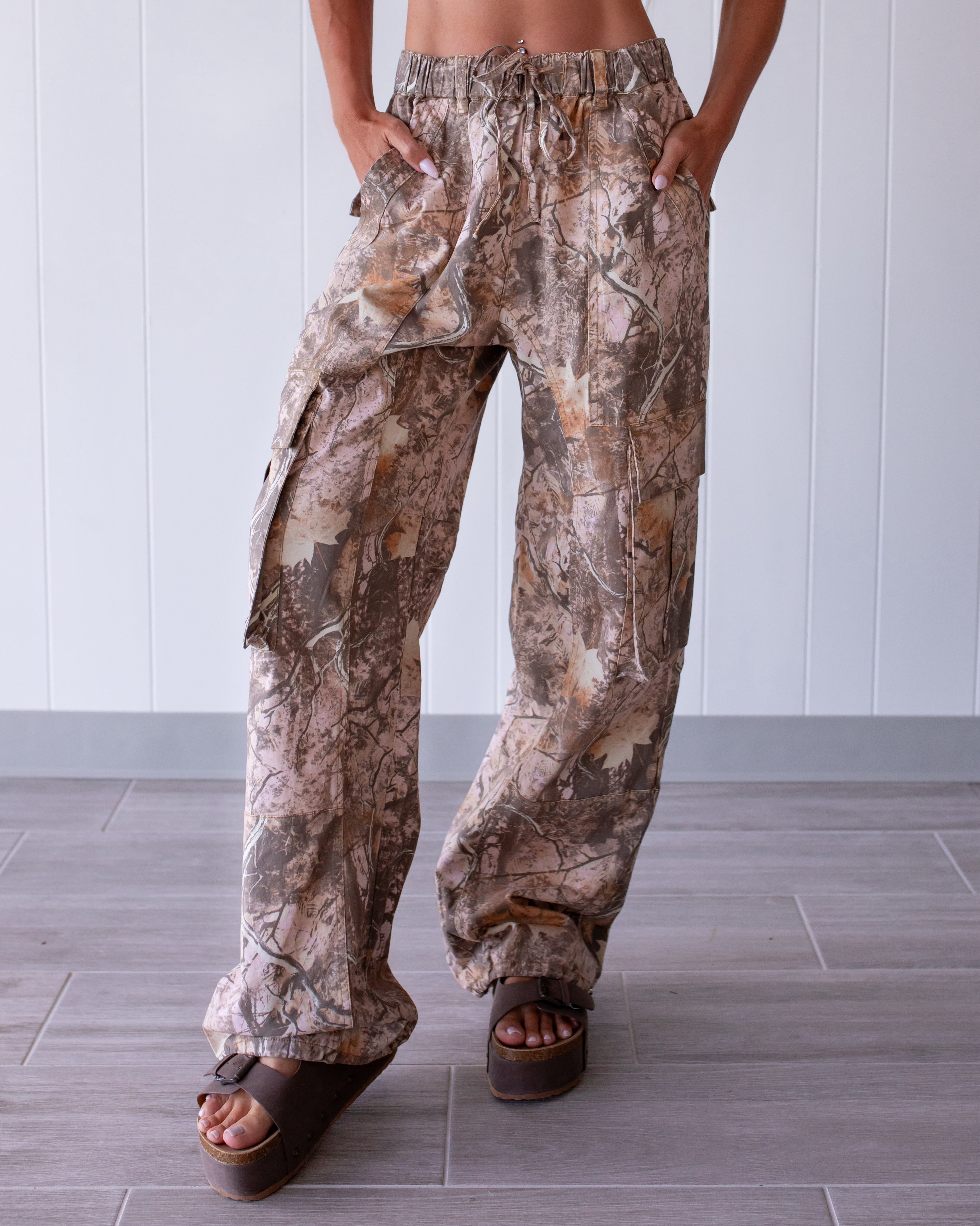 Blush & Bloom Camo Cargo Pants