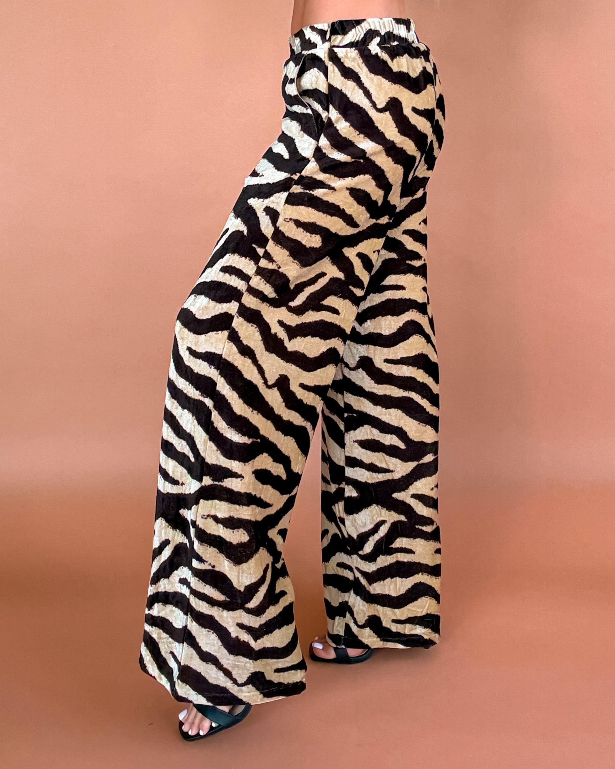 Zebra Kiss Brushed Pants - Taupe/Black
