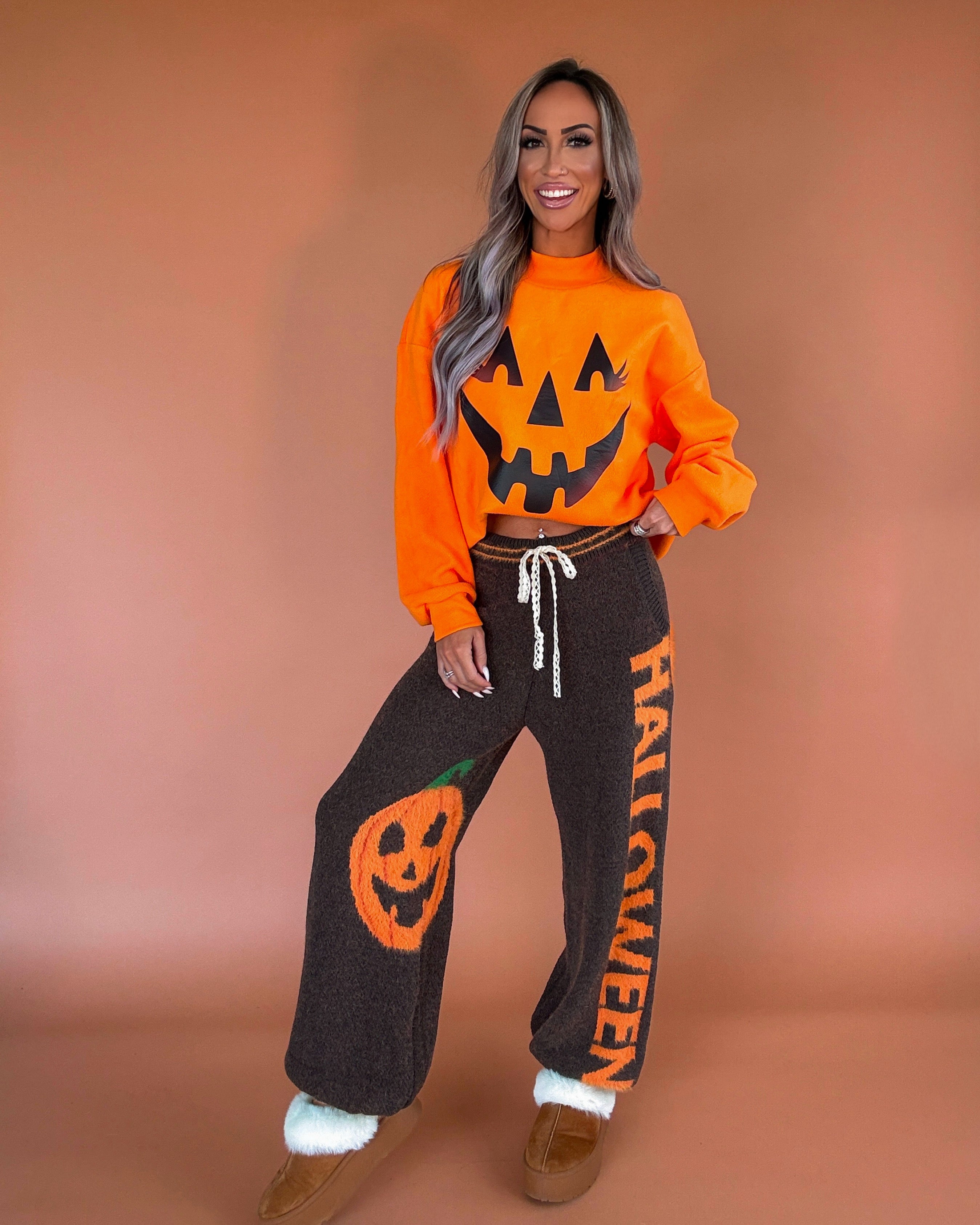 Halloween Jogger Sweatpants - Brown