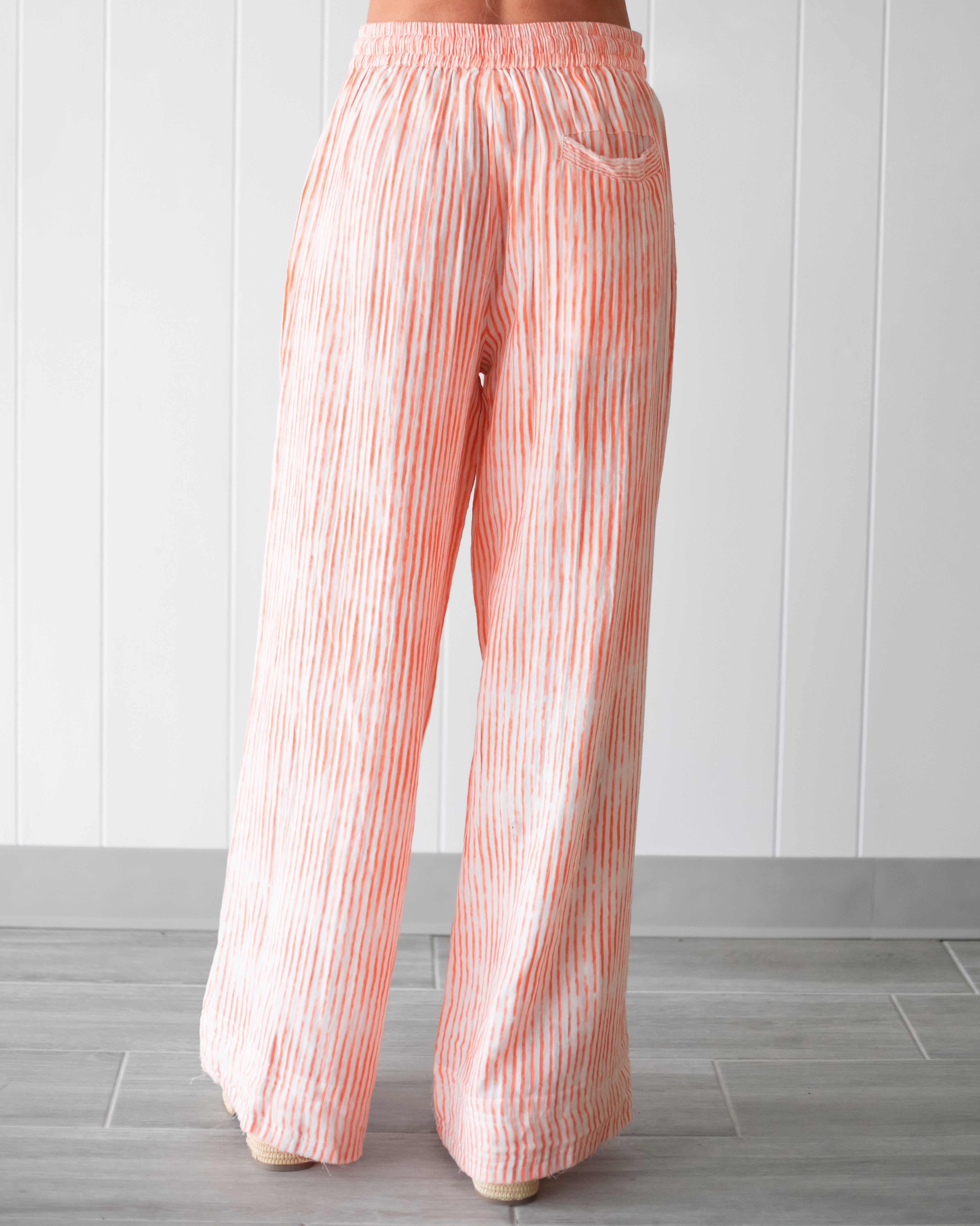 Citrus Grove Stripe Pants - Orange