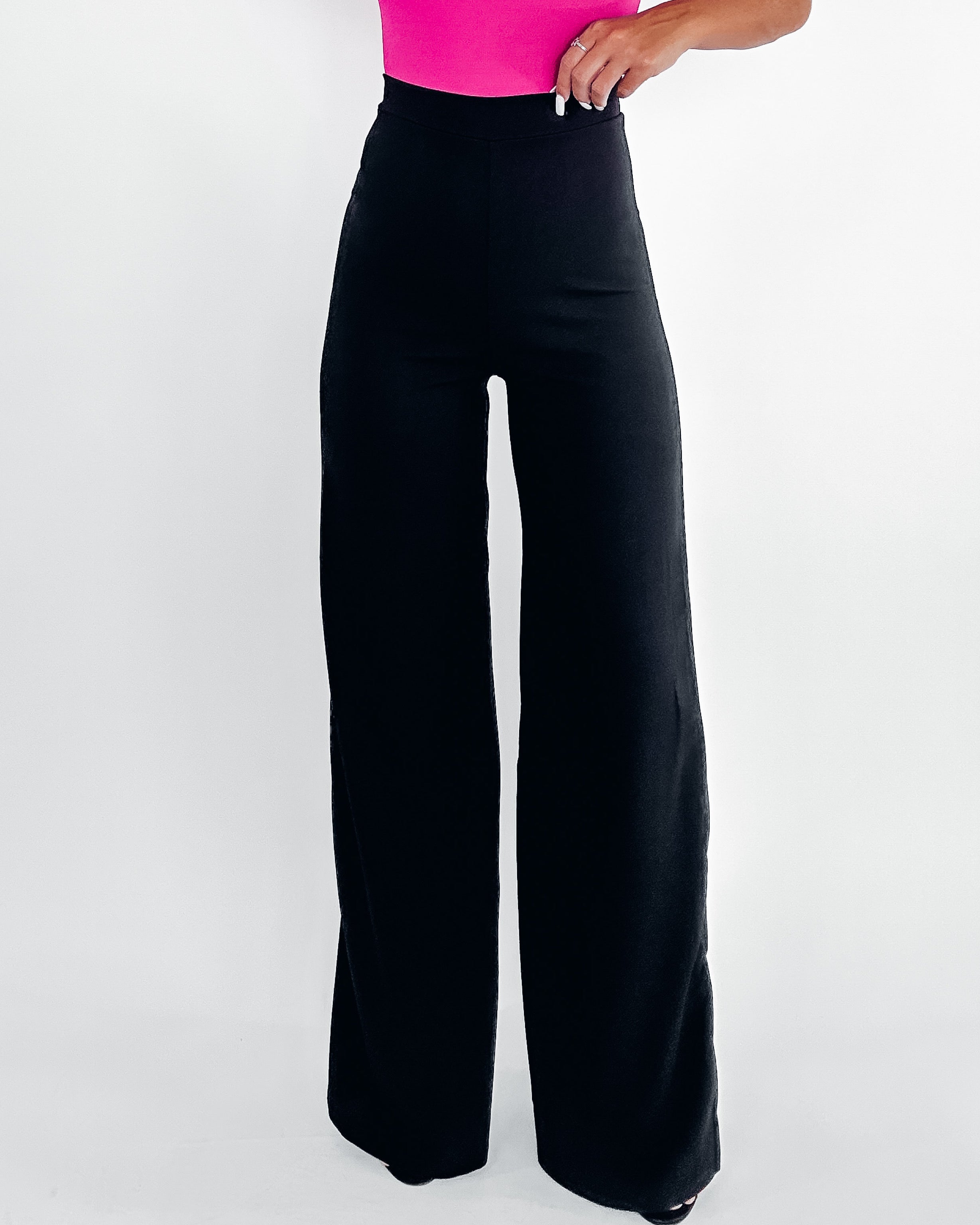 Sleek Sophistication Wide Leg Pants - Black