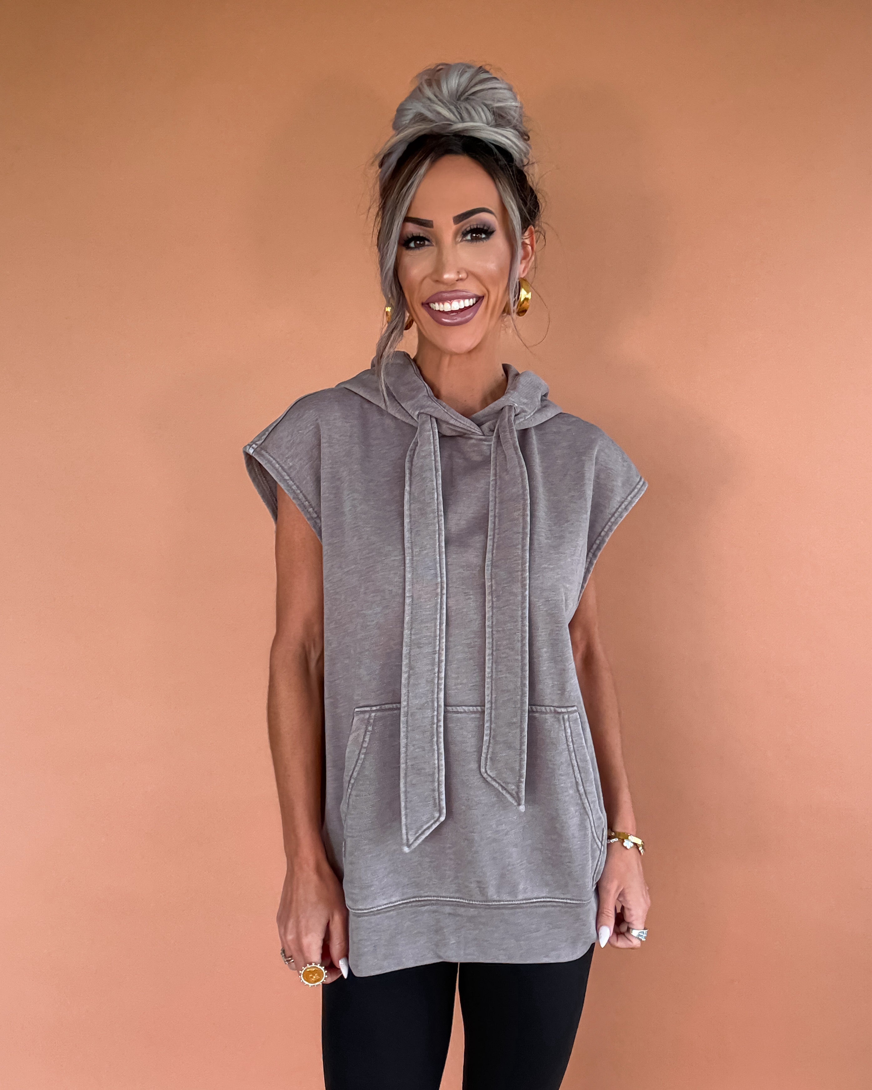 Casual Crush French Terry Sleeveless Hoodie