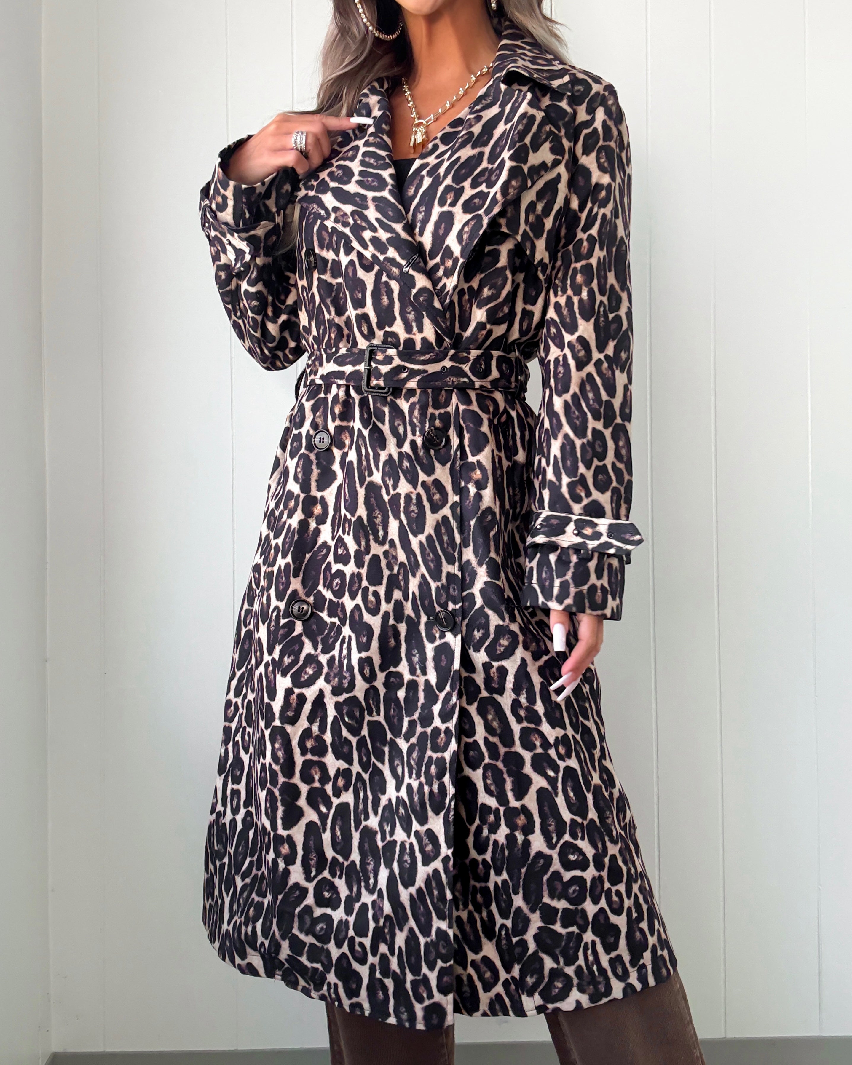 Runway Wild Leopard Trench Coat