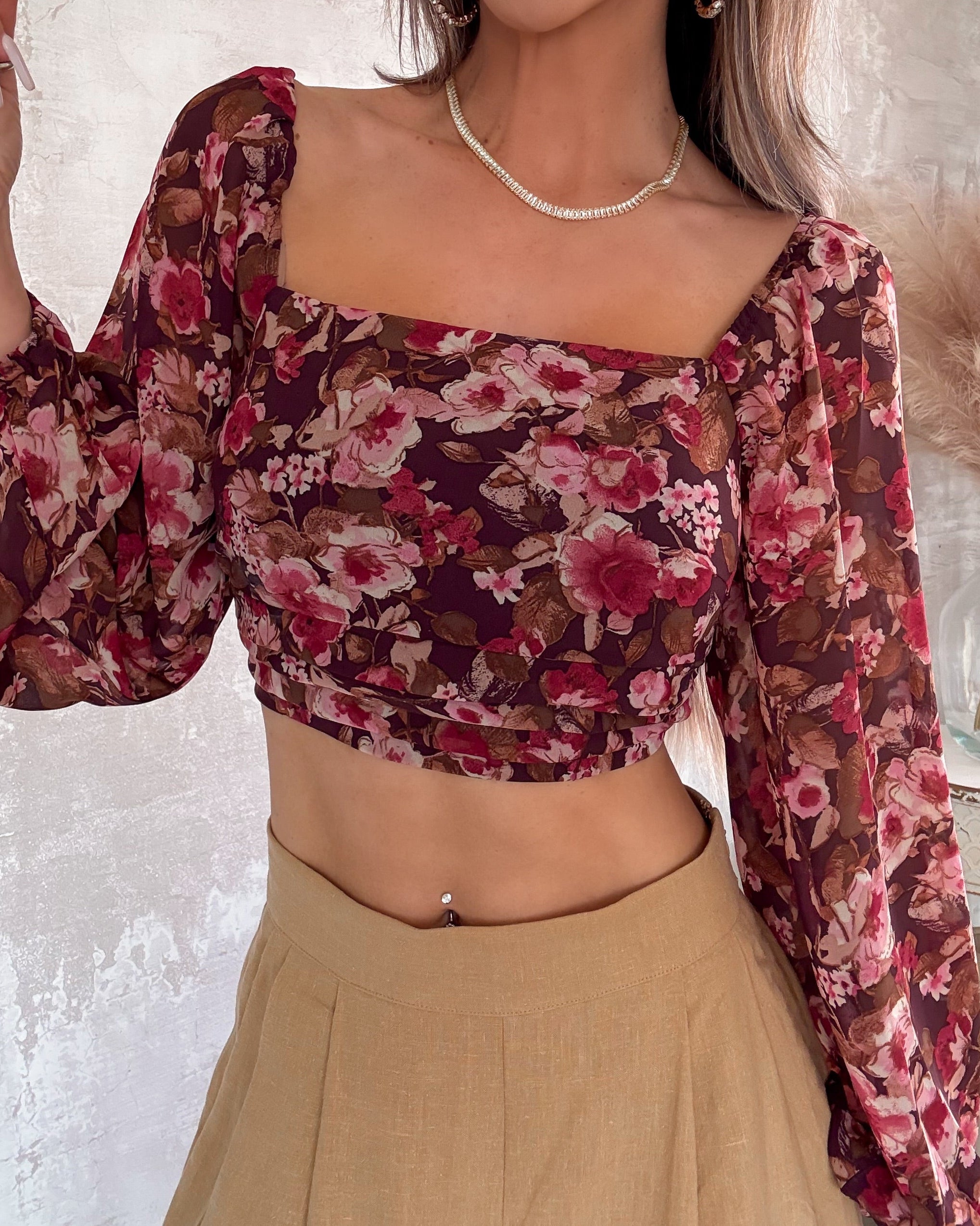 Rustling Roses Chiffon Top - Floral