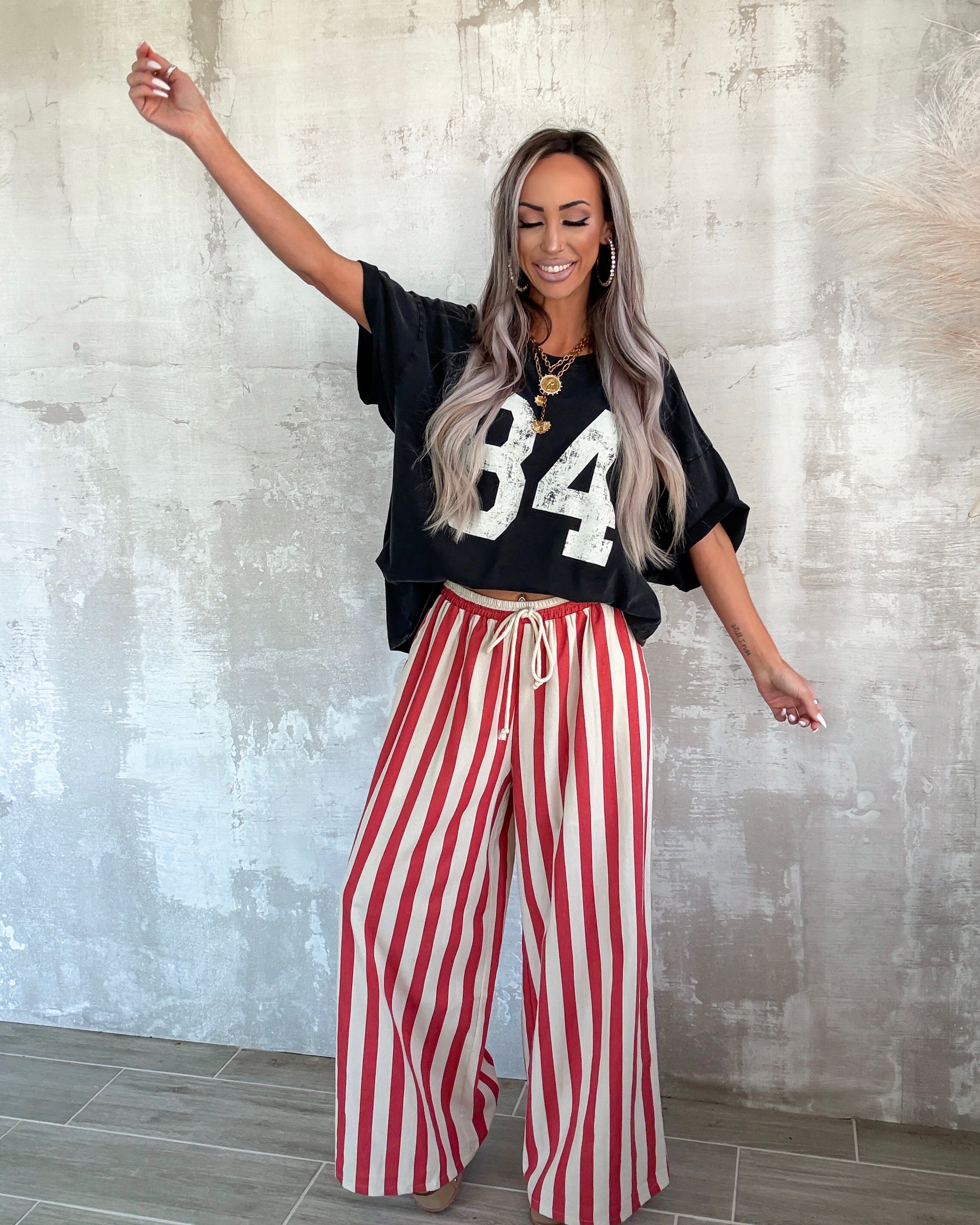 Heartland Stripe Pants - Red