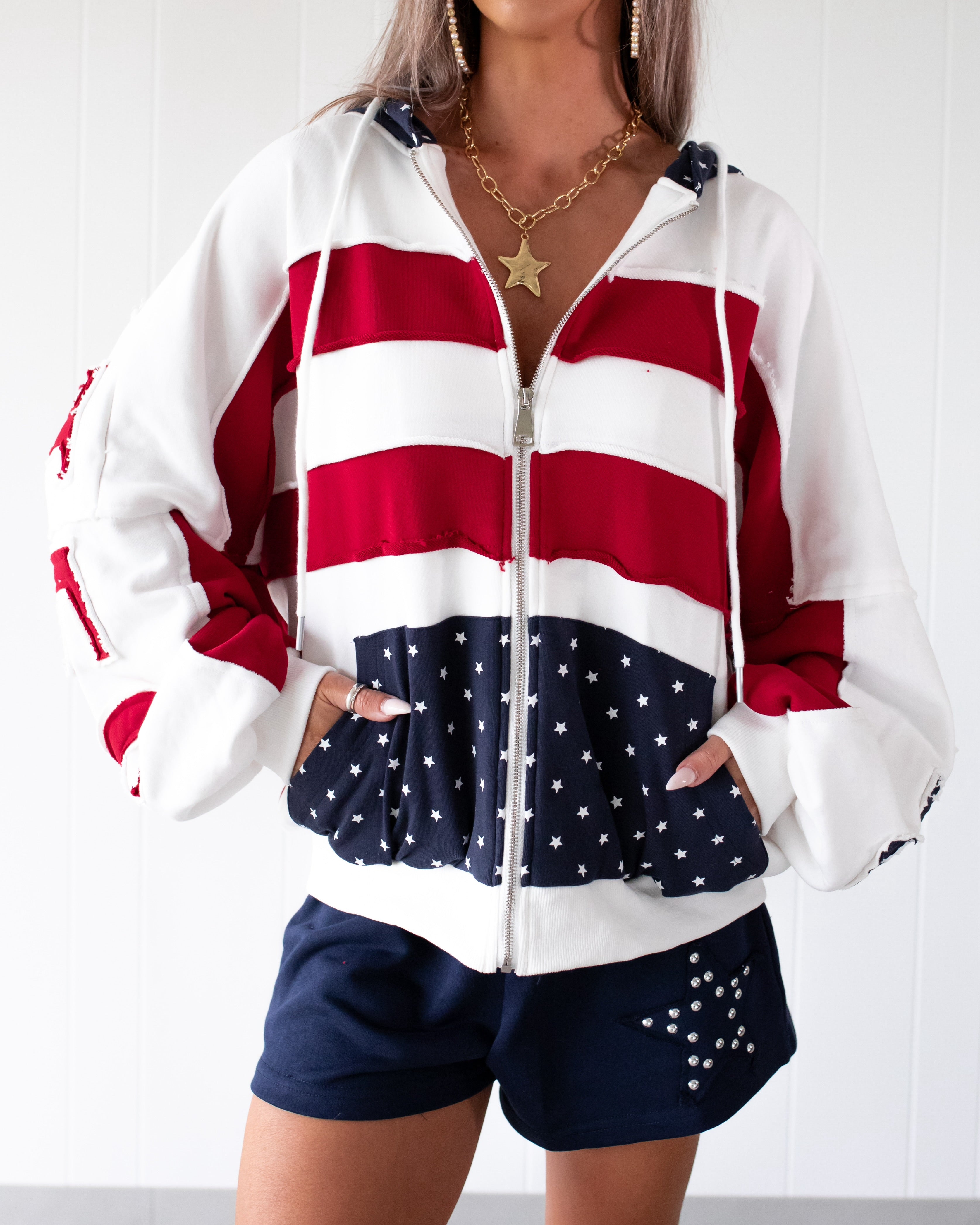 The All-American Oversized Zip Jacket - Off White