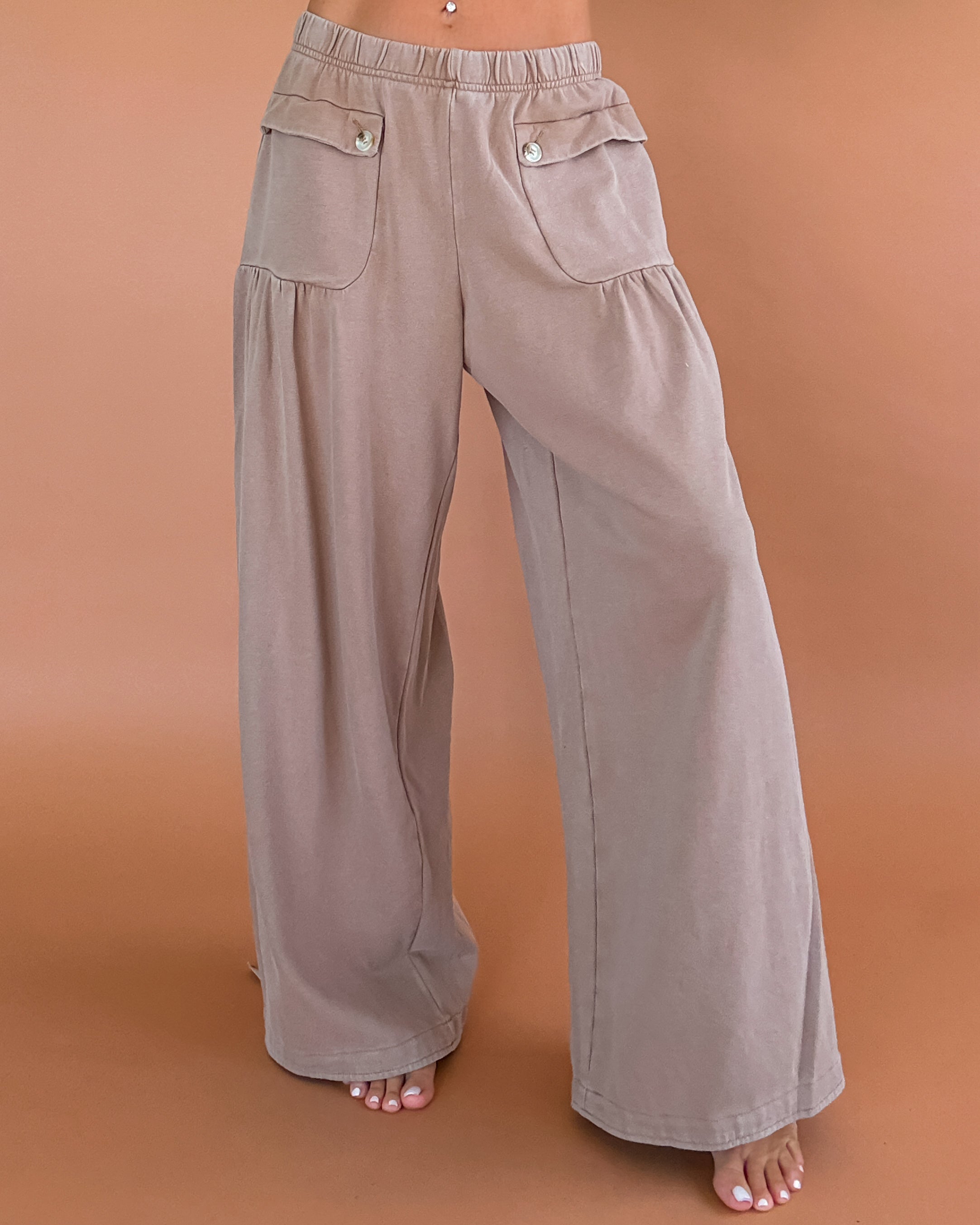Honey Belle Wide Leg Cinch Pants - Golden Taupe