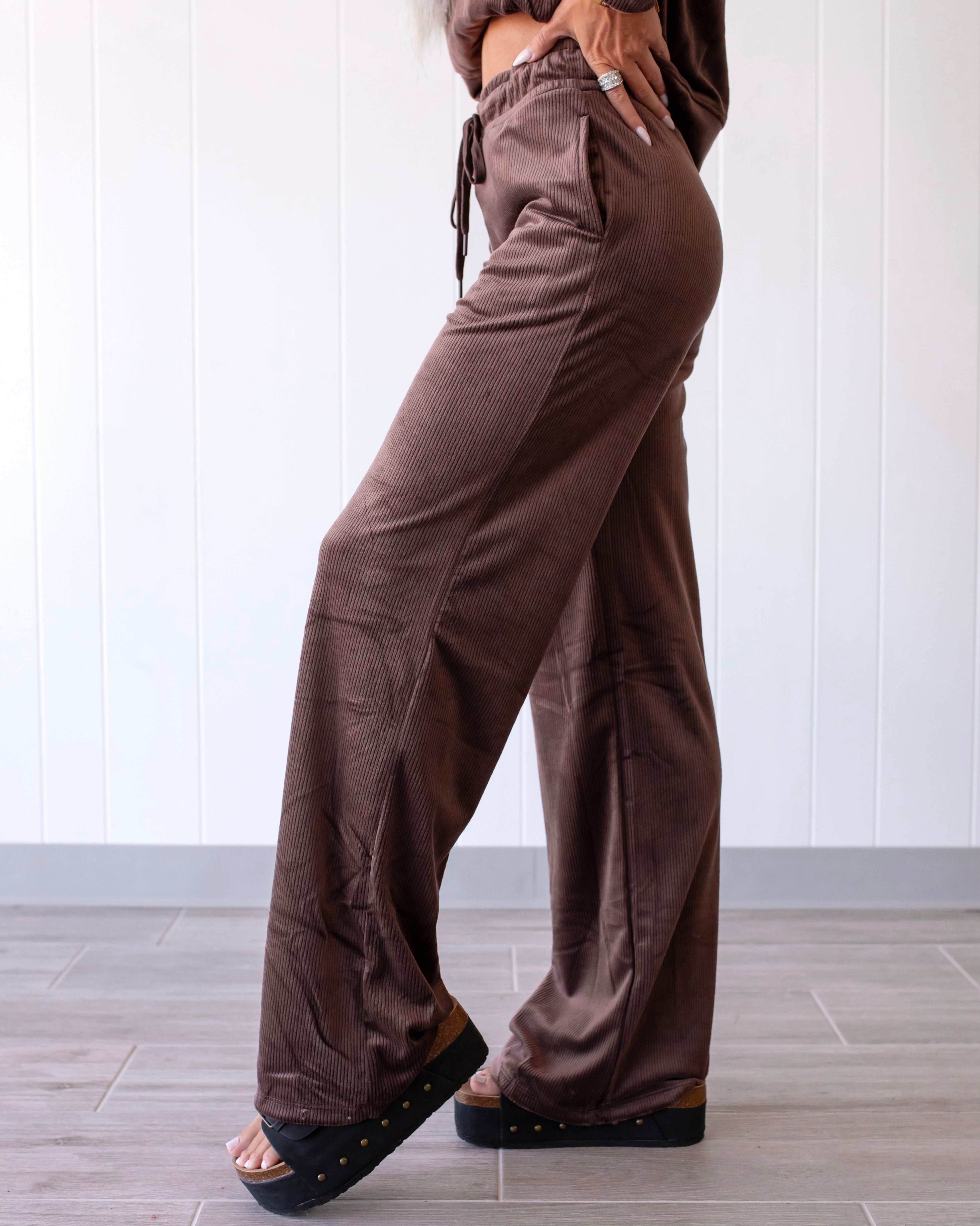 Cloud Nine Wide Leg Pants - Brown