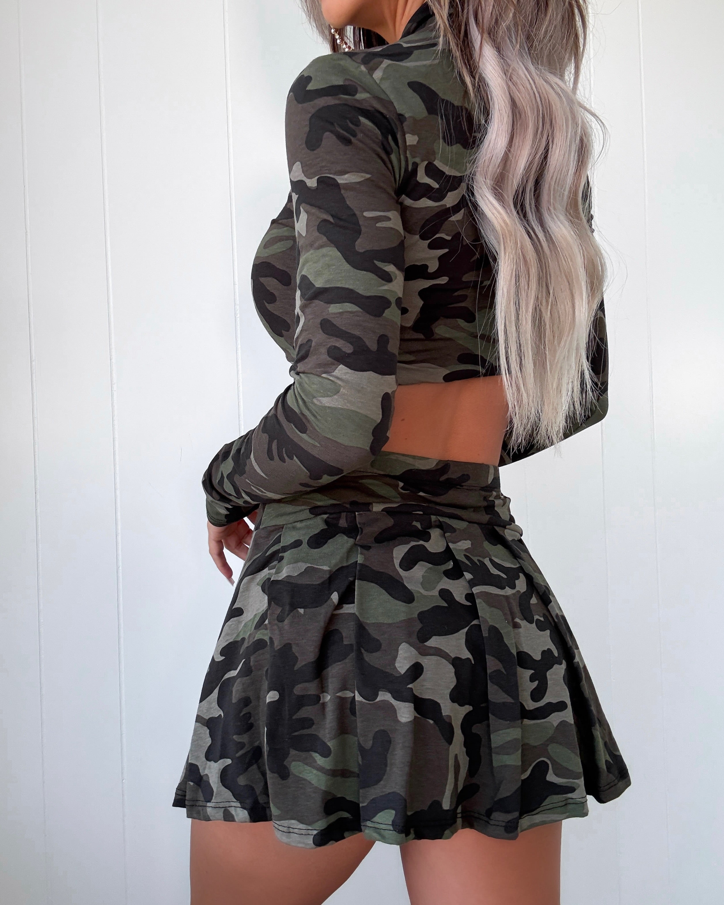 Hunting Wife Pleated Skort Set - Camo
