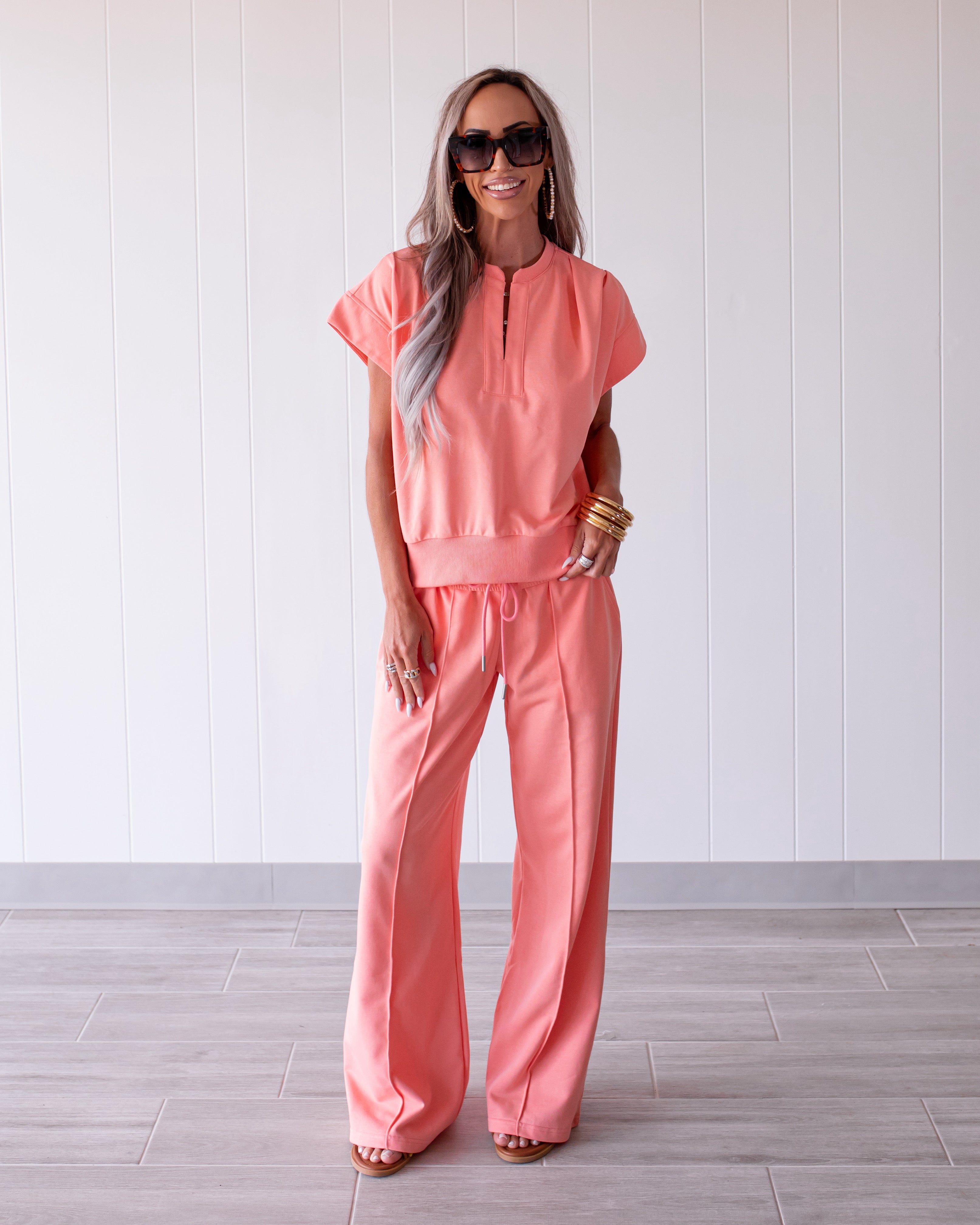 Spring Ease Lounge Sweatpants - Coral