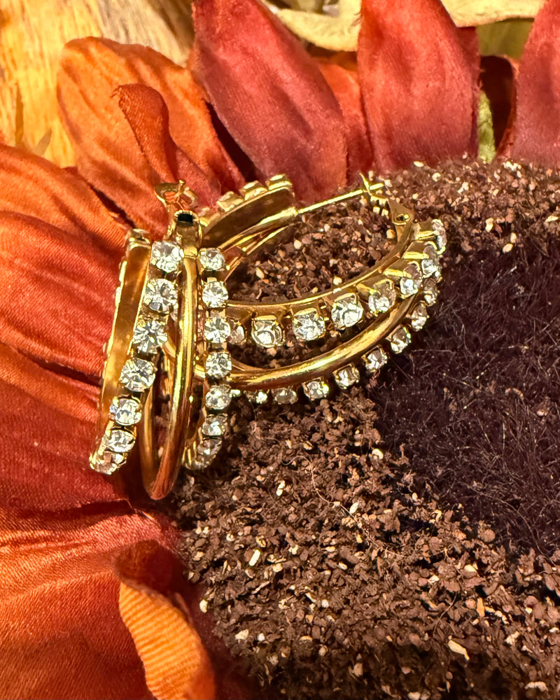Double The Spark Hoops - Gold