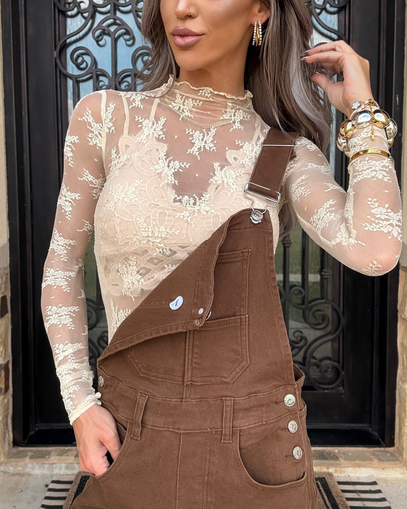 Lovely Little Lace Top - Beige