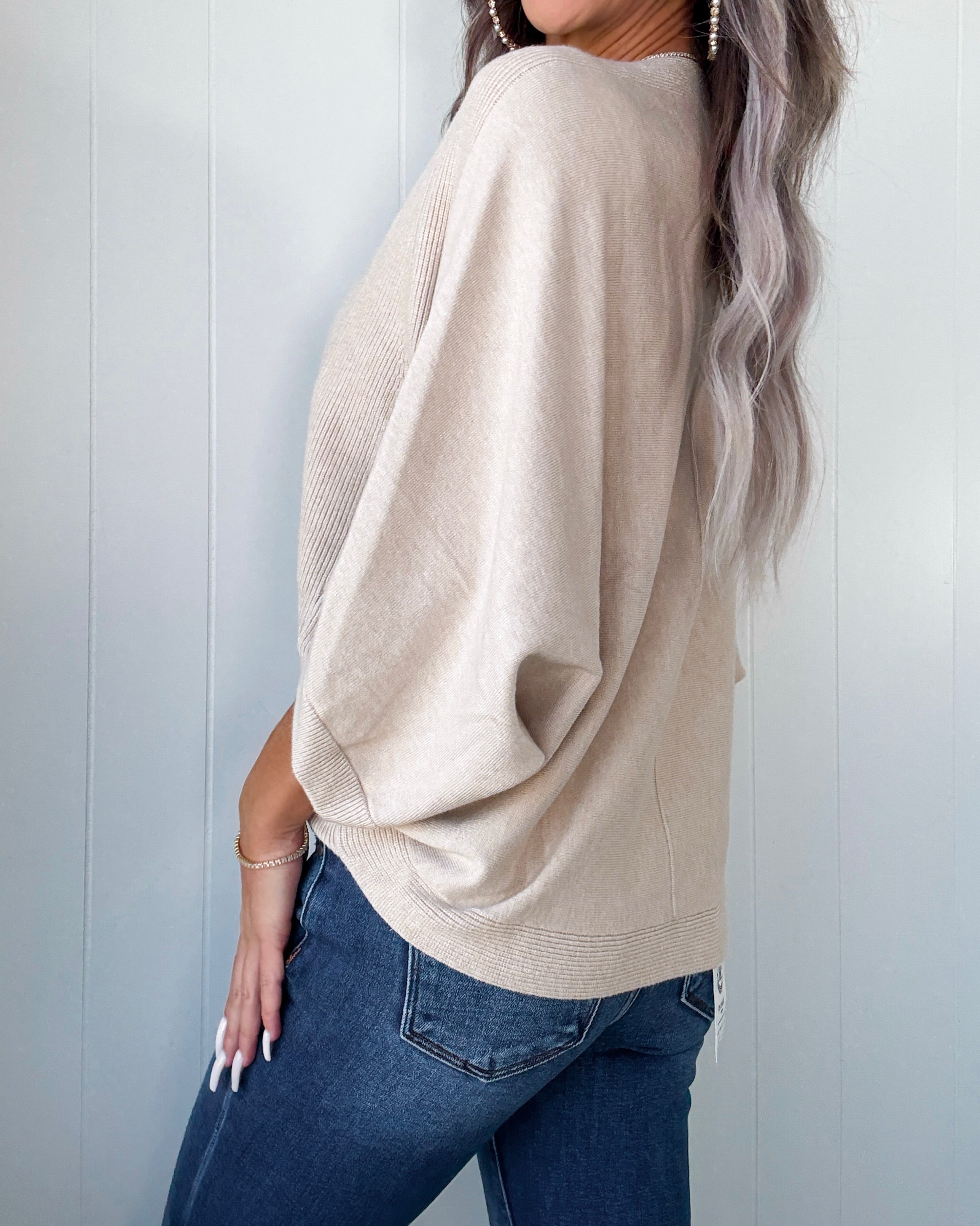Ember Trail Dolman Sweater - Oatmeal