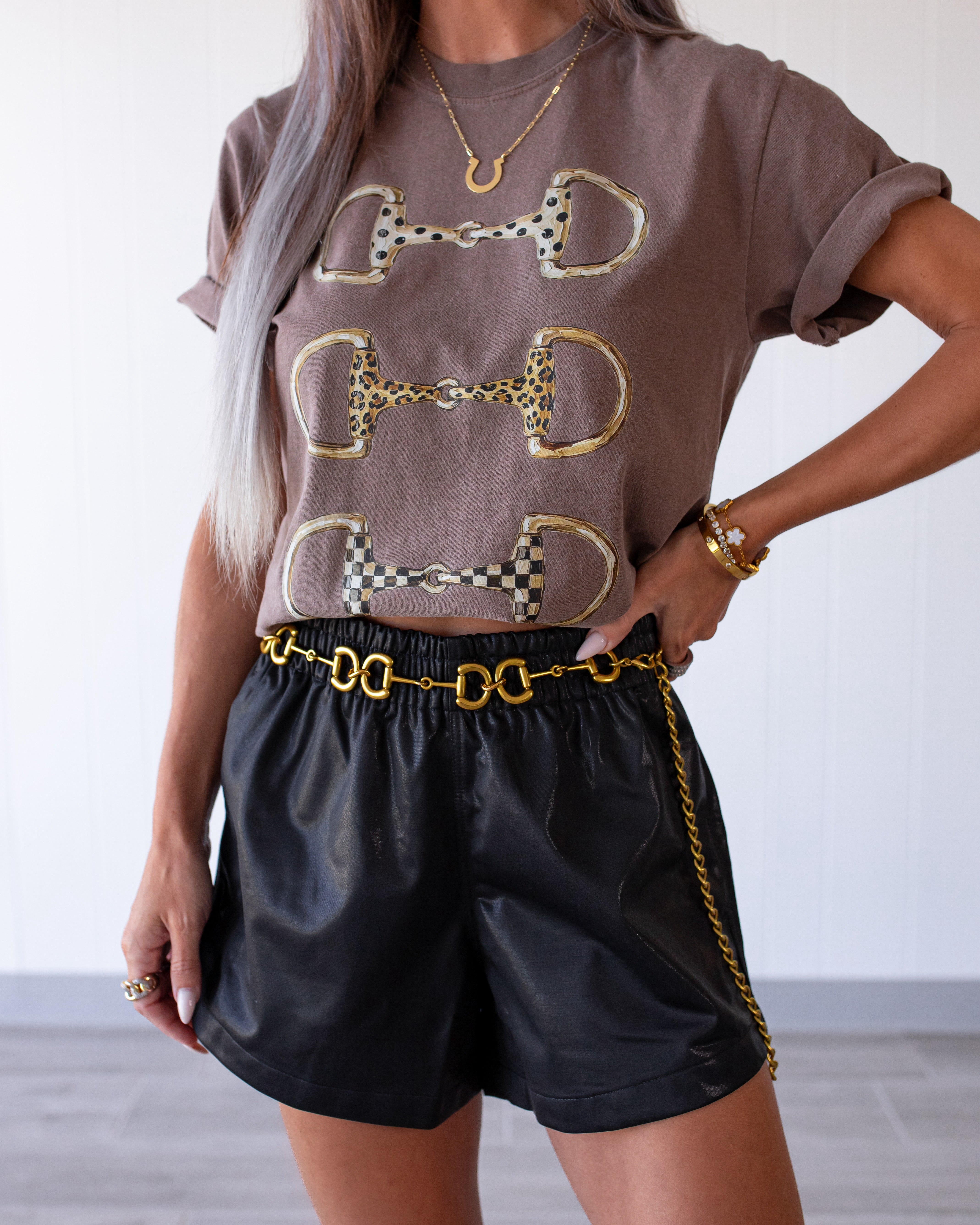 Western Horse Bit Graphic Tee - Espresso