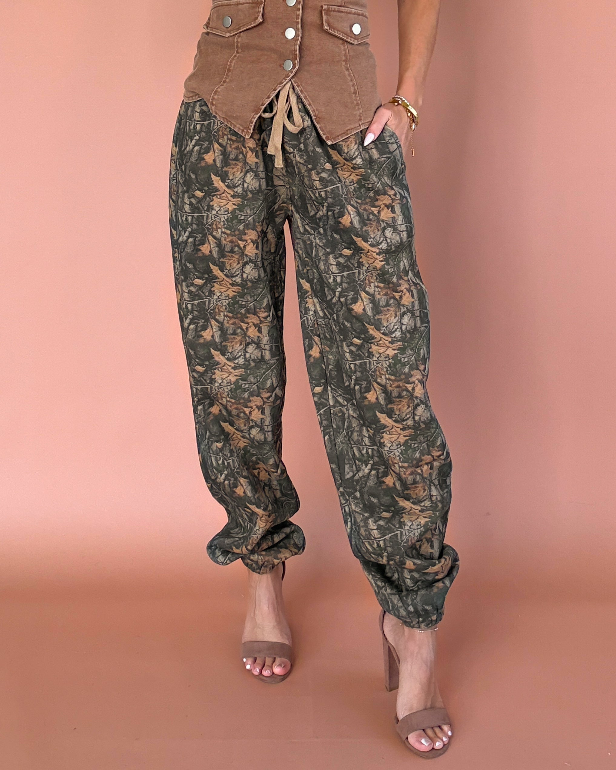 Wild Girl Camo Fleece Joggers