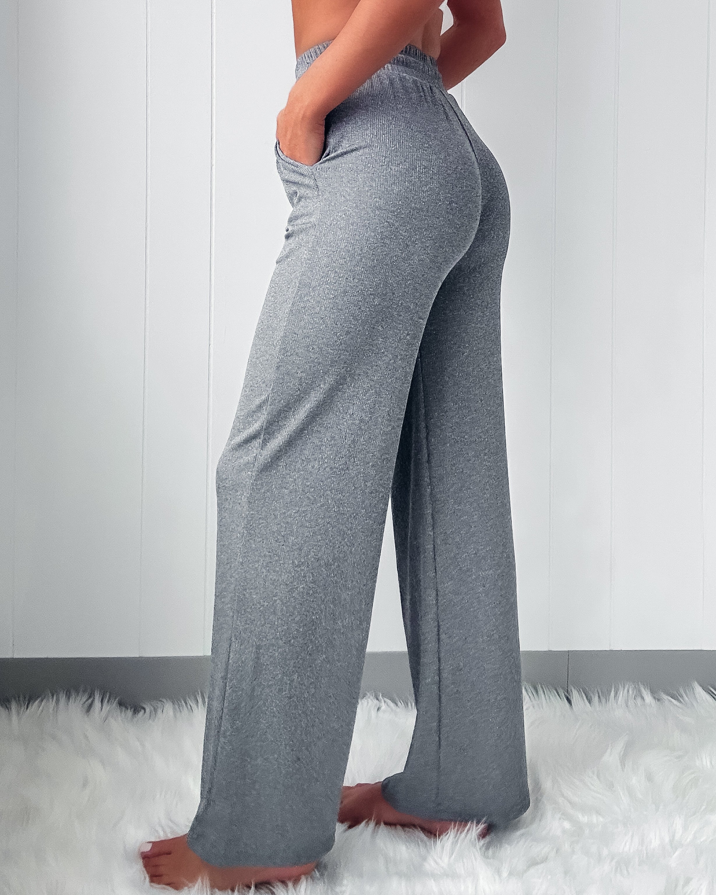 Drawstring Lounge Pants - Grey