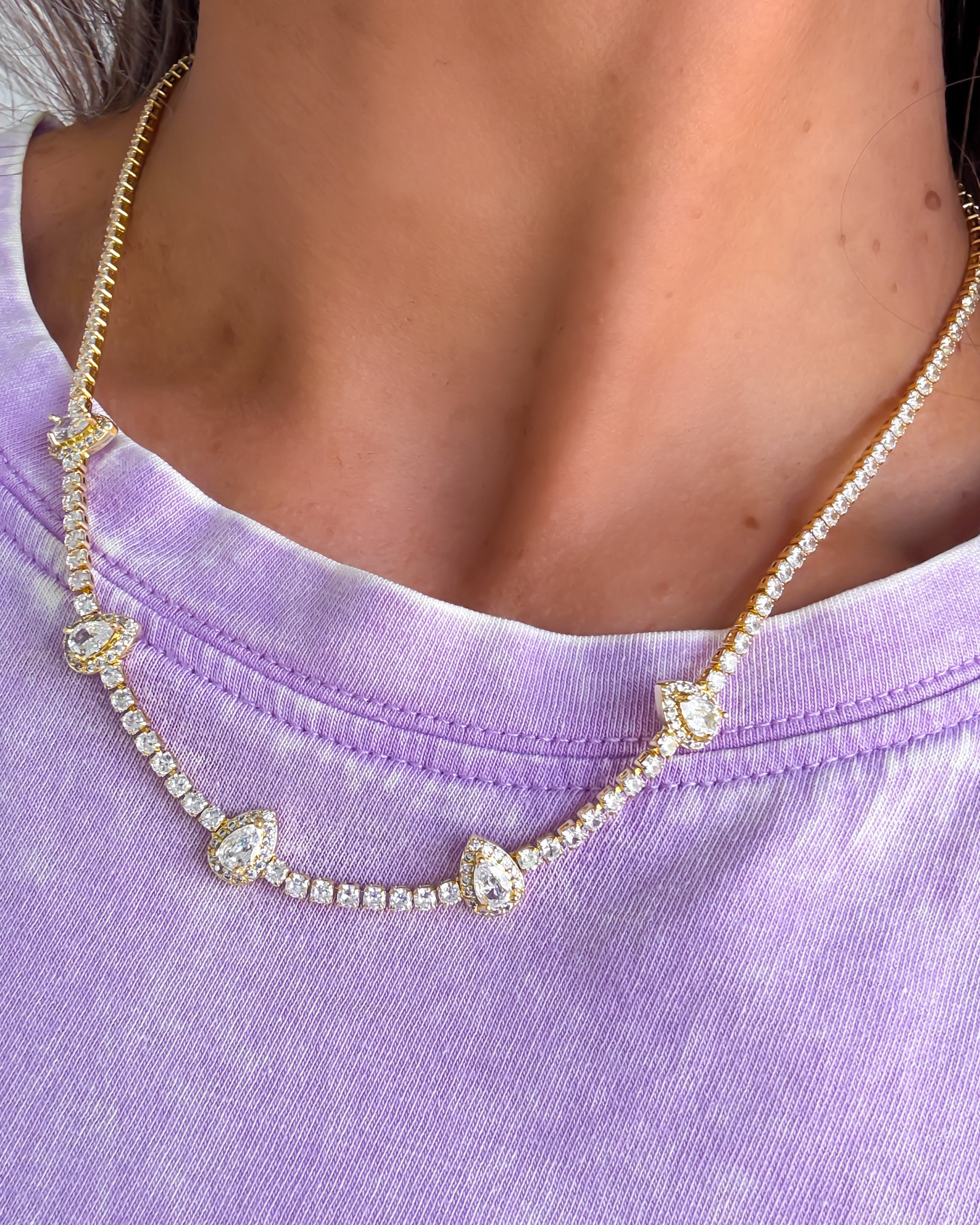 Glow Drops Necklace - Gold