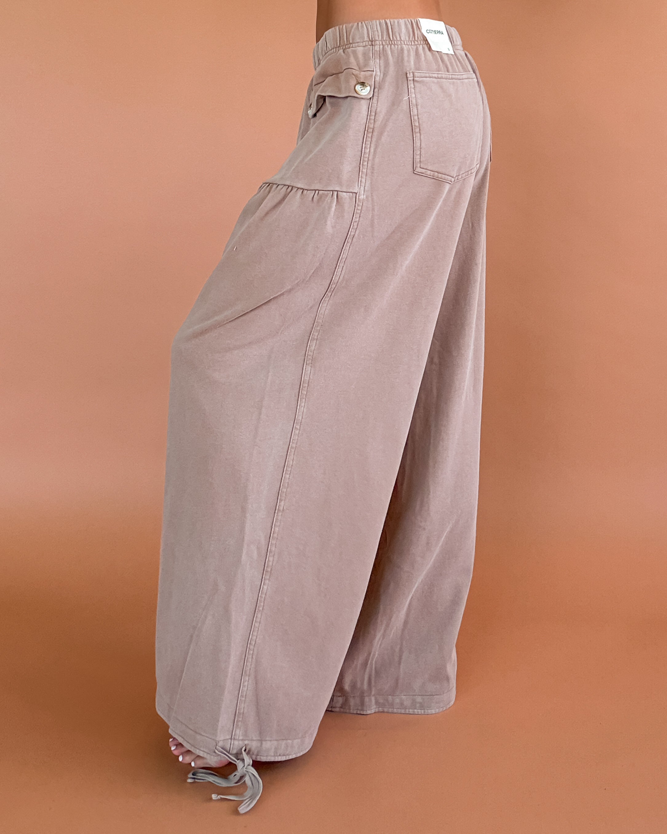 Honey Belle Wide Leg Cinch Pants - Golden Taupe