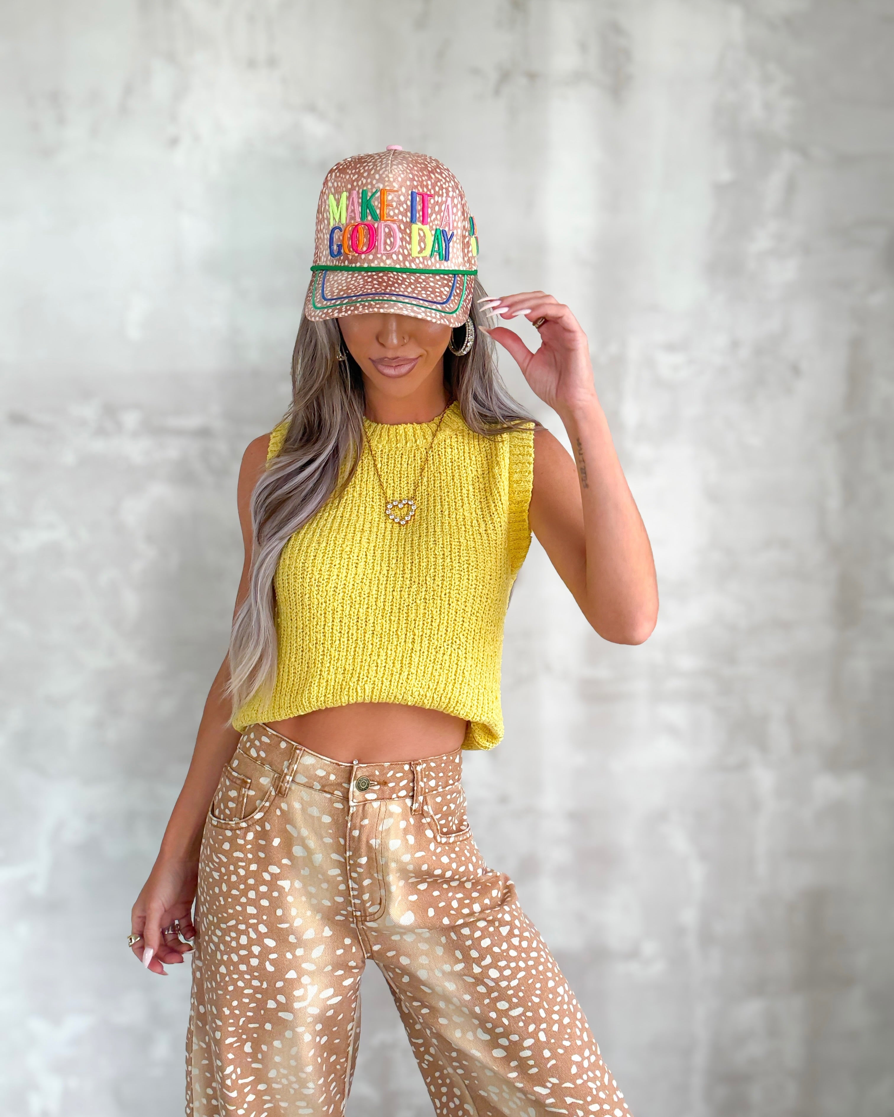Missin' Me Knit Tank - Yellow