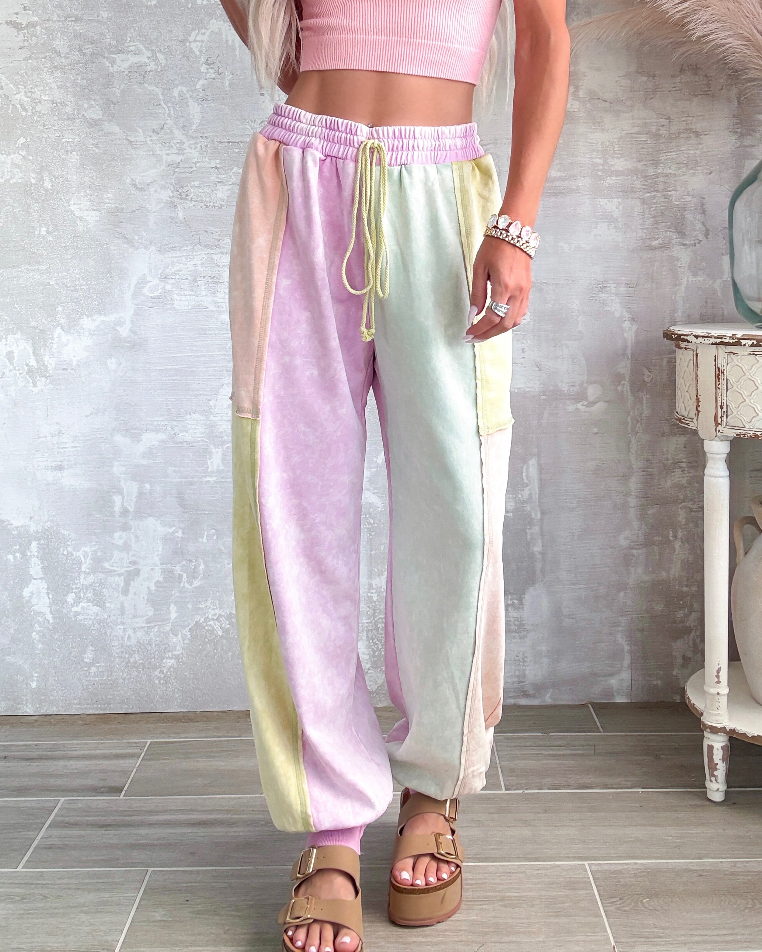 Dreamy Colorblock Joggers - Pastel