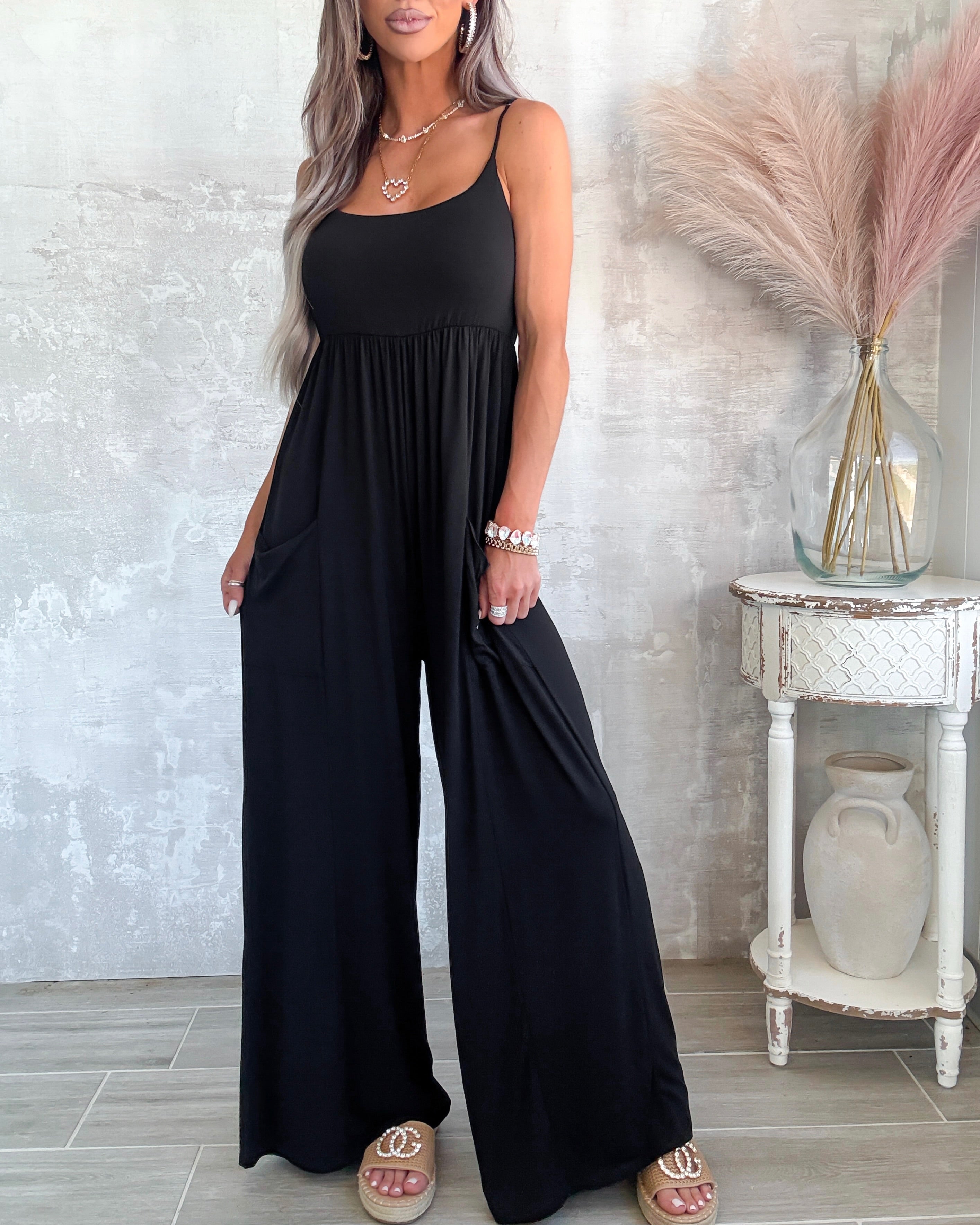 Daily Essential Jersey Jumpsuit - Black