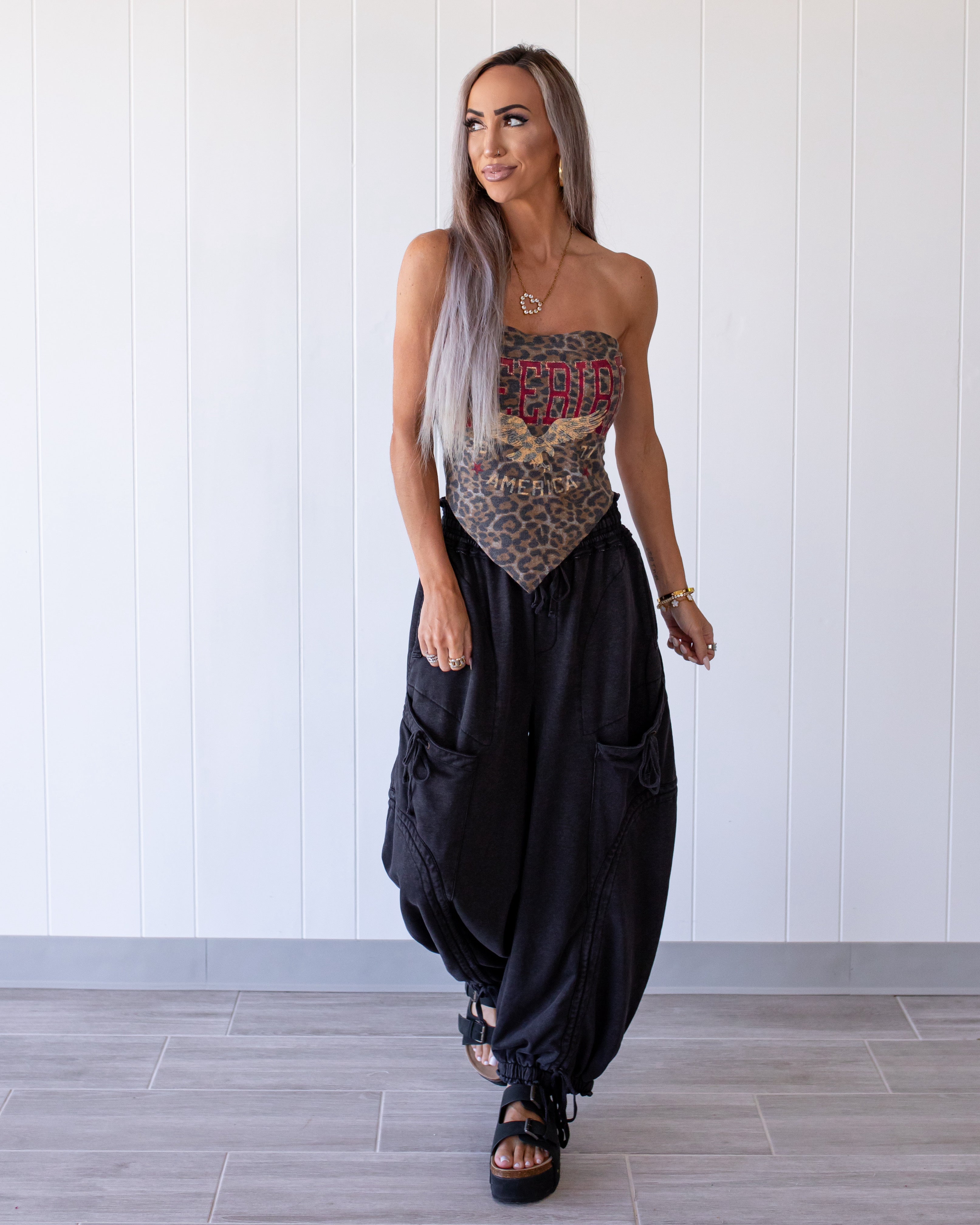 Freebird Bandana Tie Top - Leopard