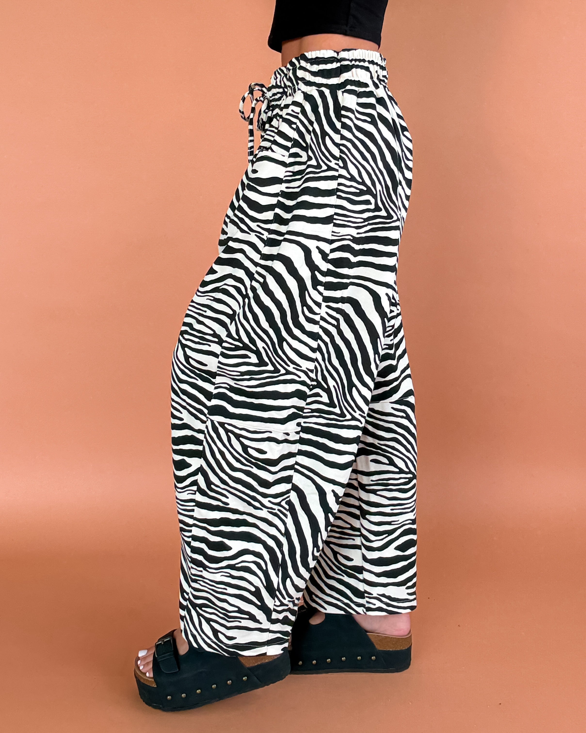 Untamed Energy Barrel Sweatpants - Zebra