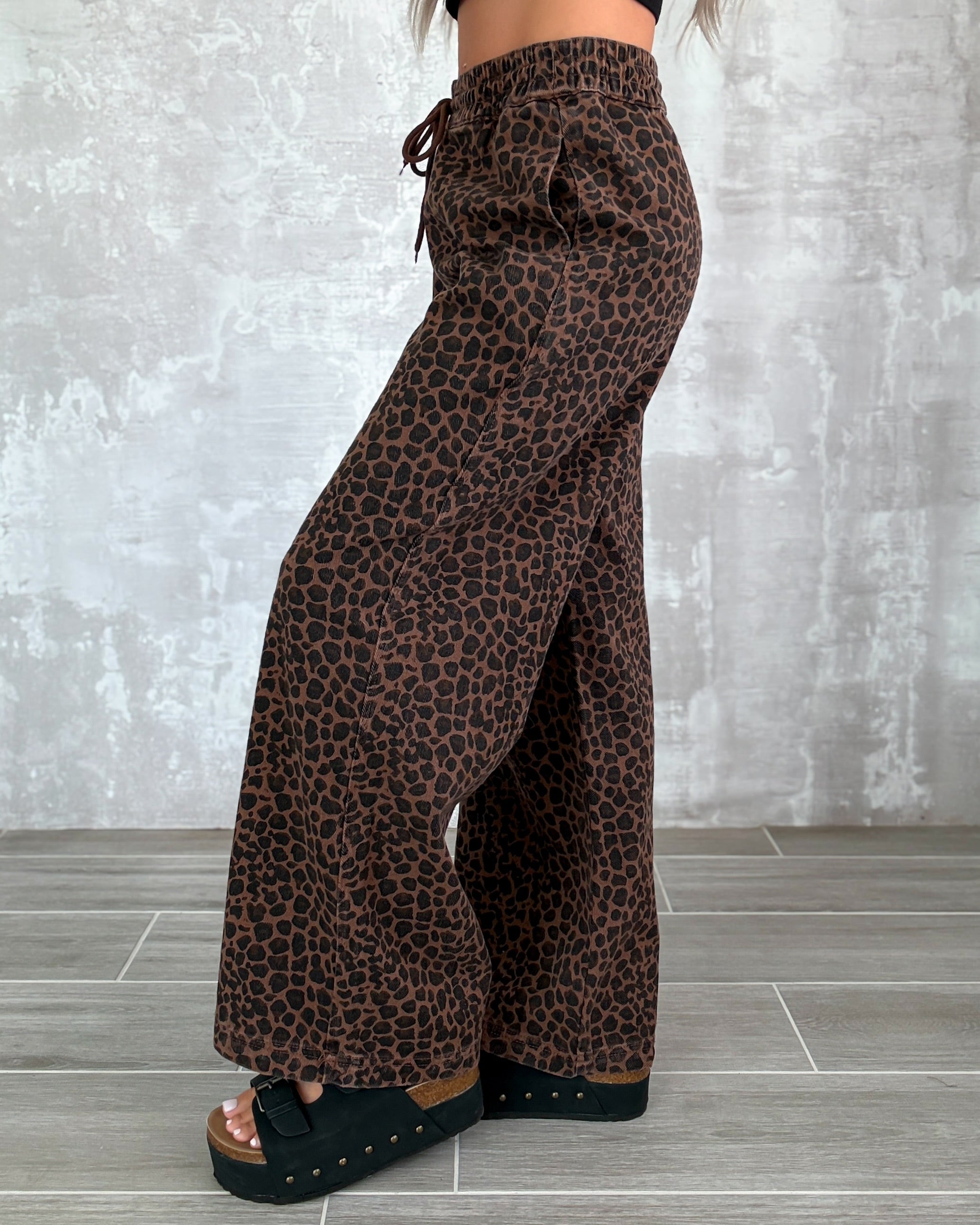 Wild Stride Leopard Denim Pants