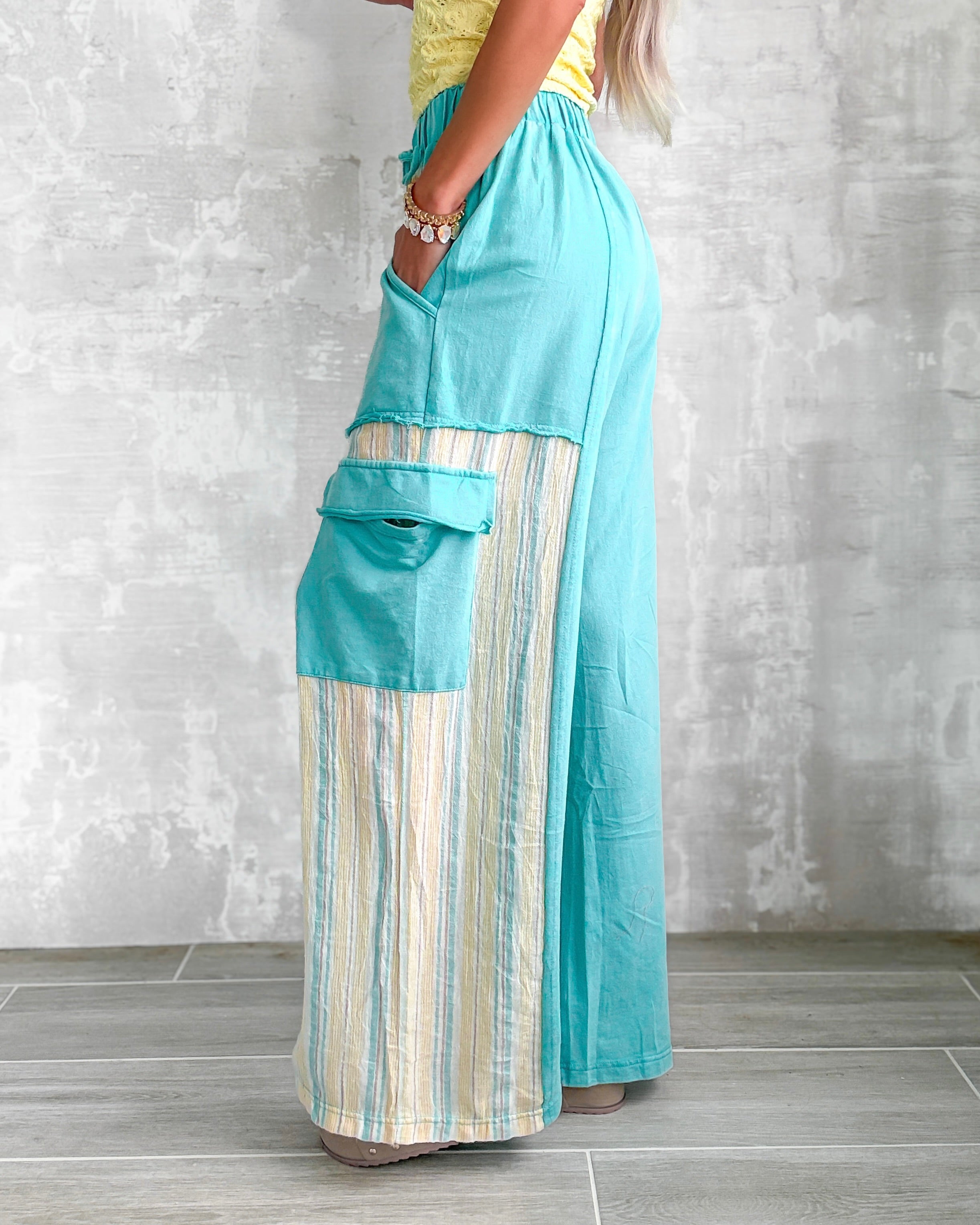 Soft Days Cargo Pants - Washed Aqua
