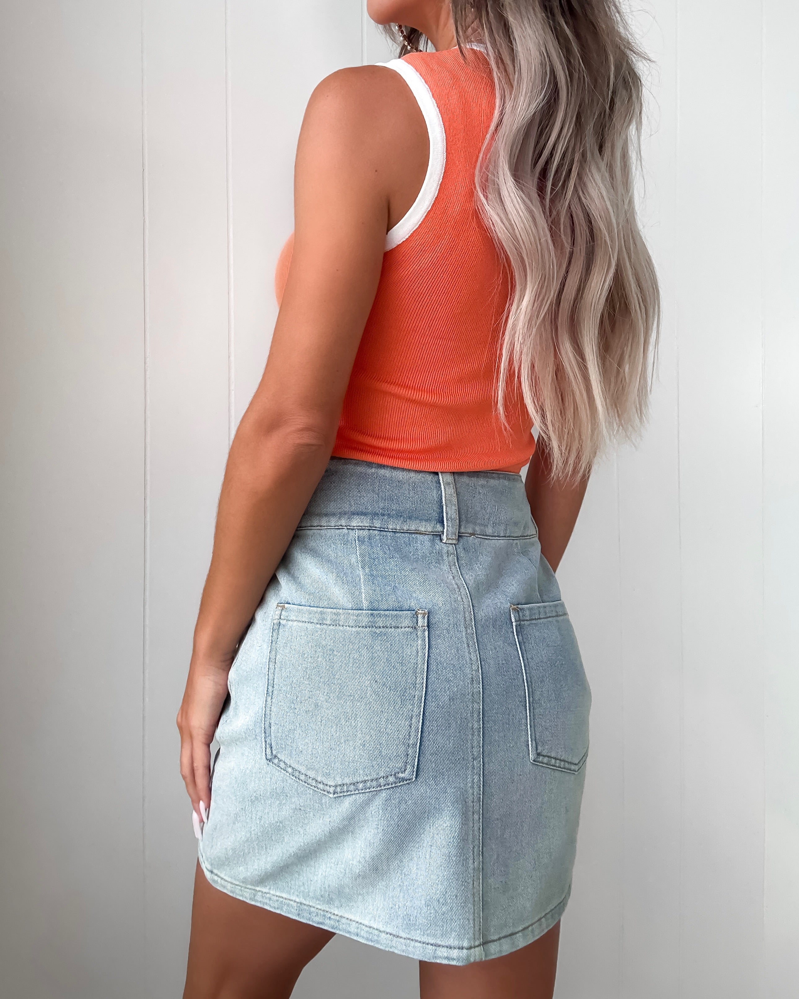 Power Play Bodysuit - Orange/Ivory