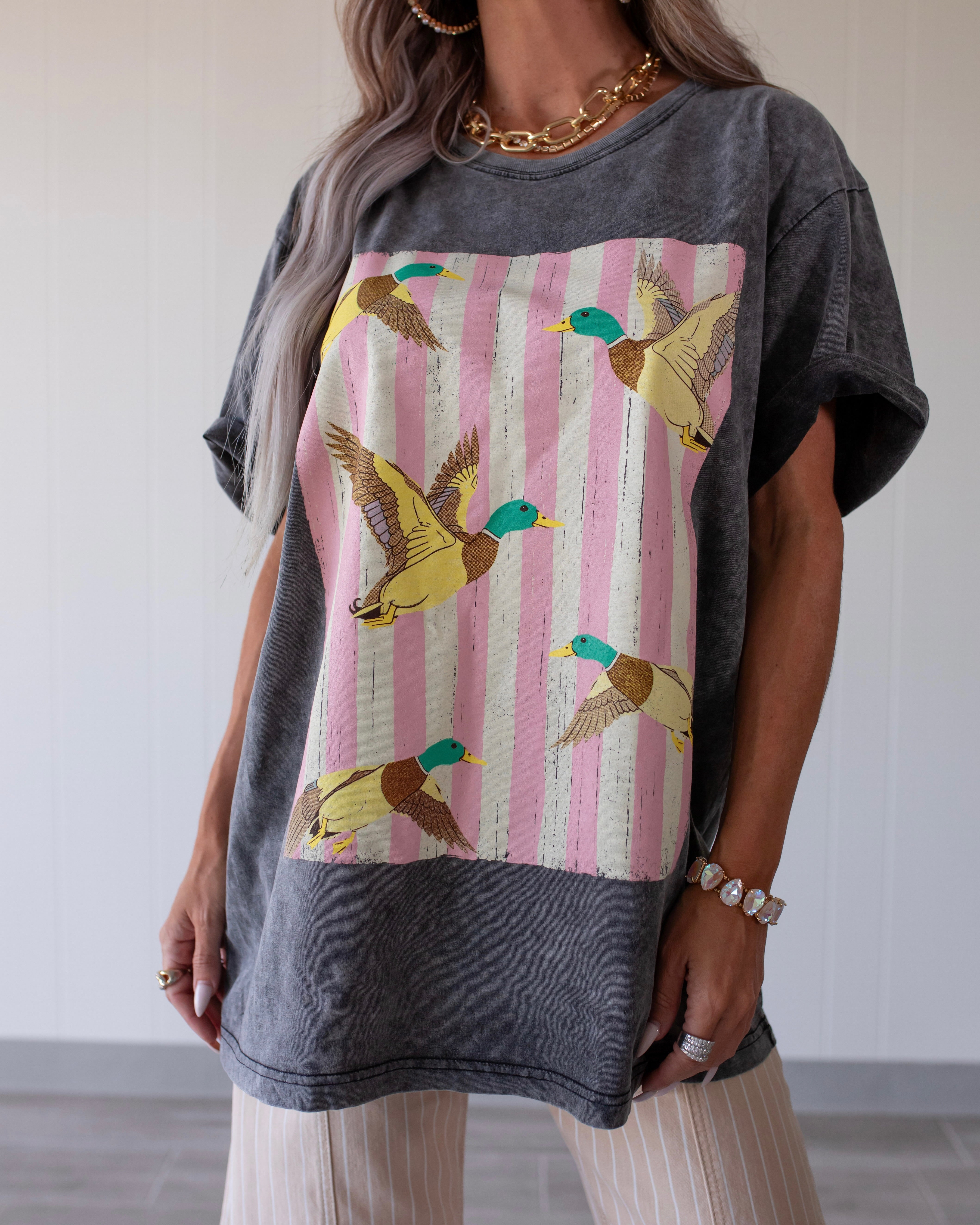 Mallard Mood Oversized Tee - Black