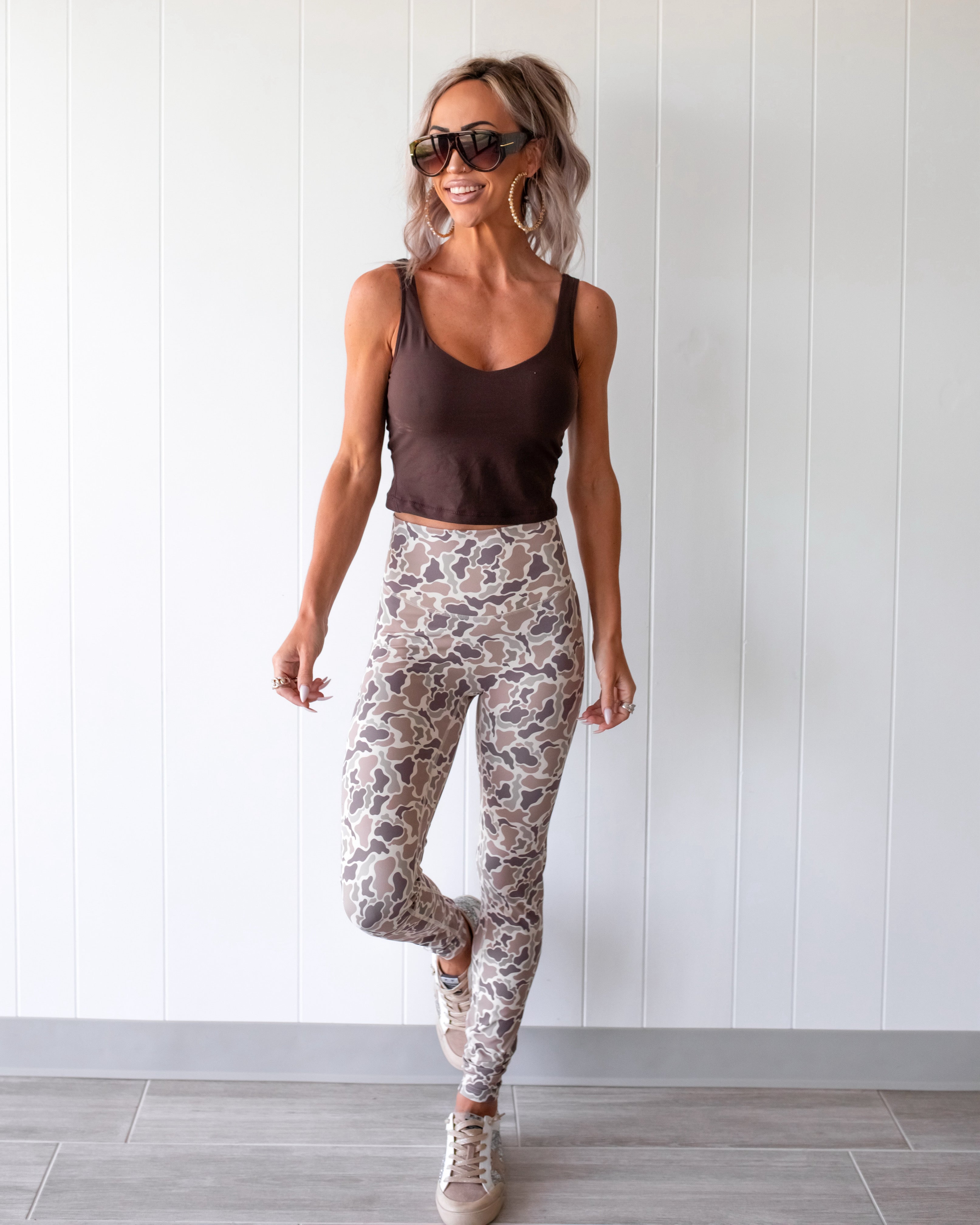Butter V-Neck Padded Yoga Top - Espresso