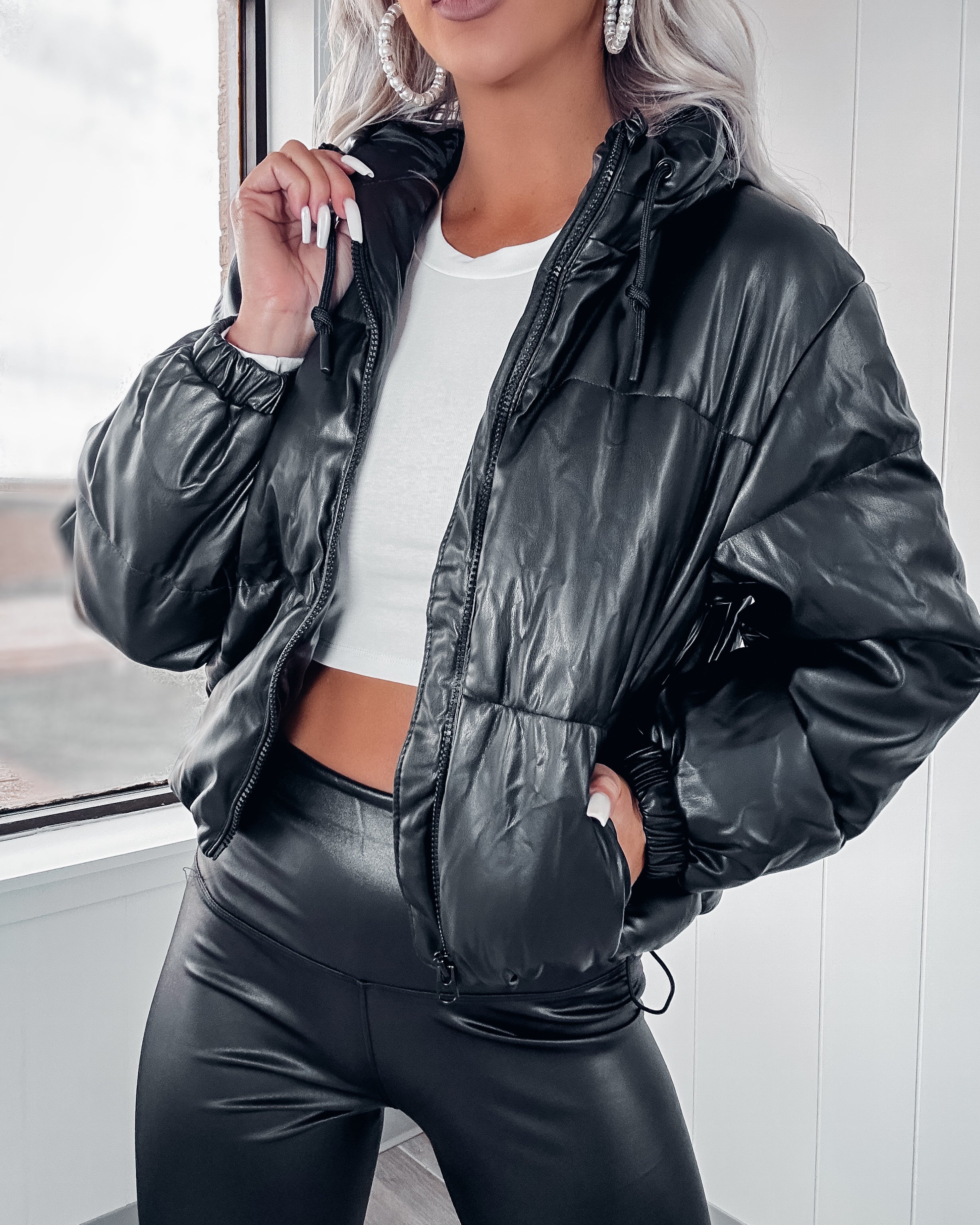 Latex black puffer 2024 jacket