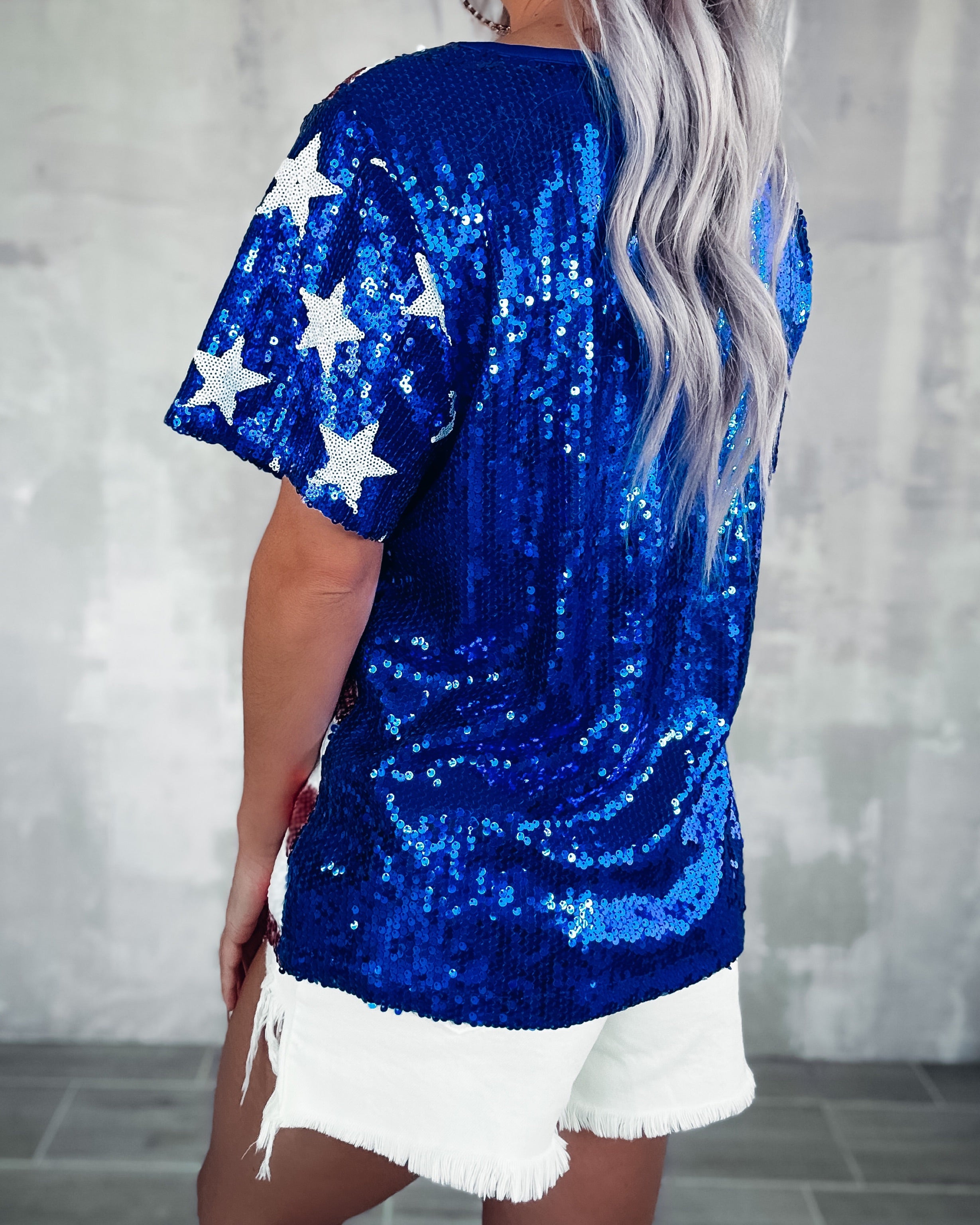 USA Sequin Top - Red/White/Blue