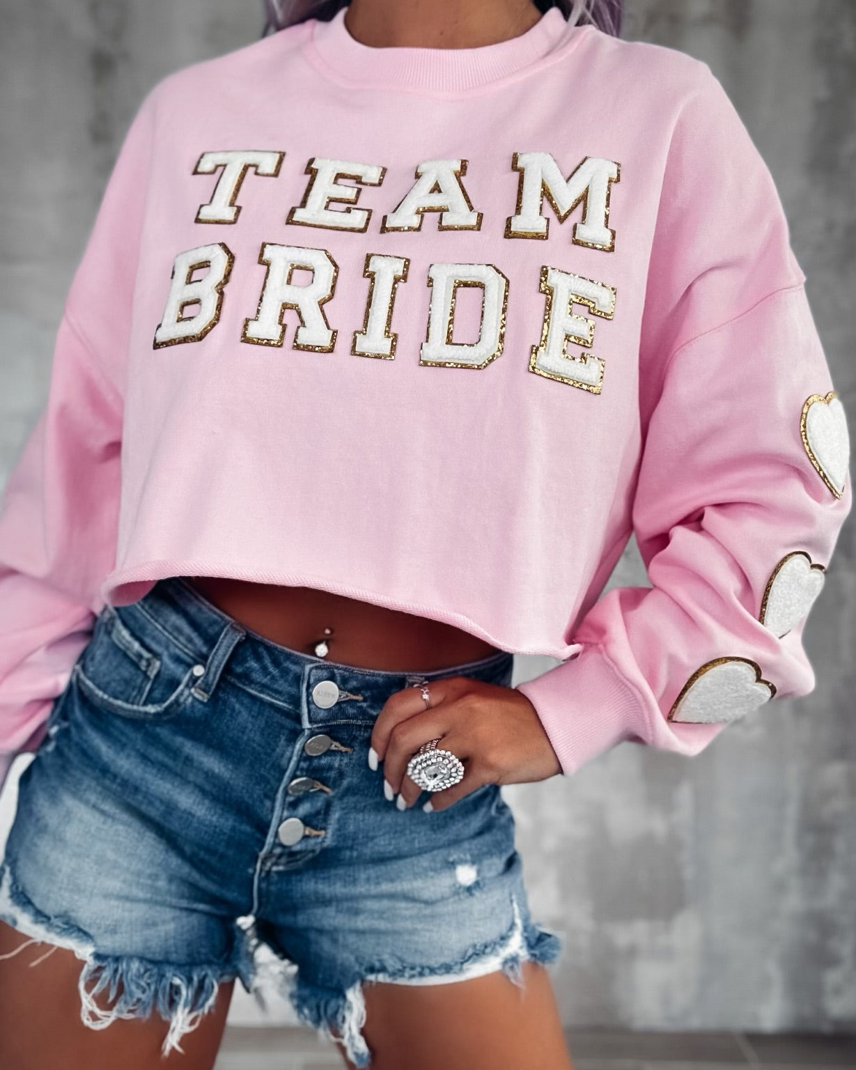 Team Bride Crop Top - Pink