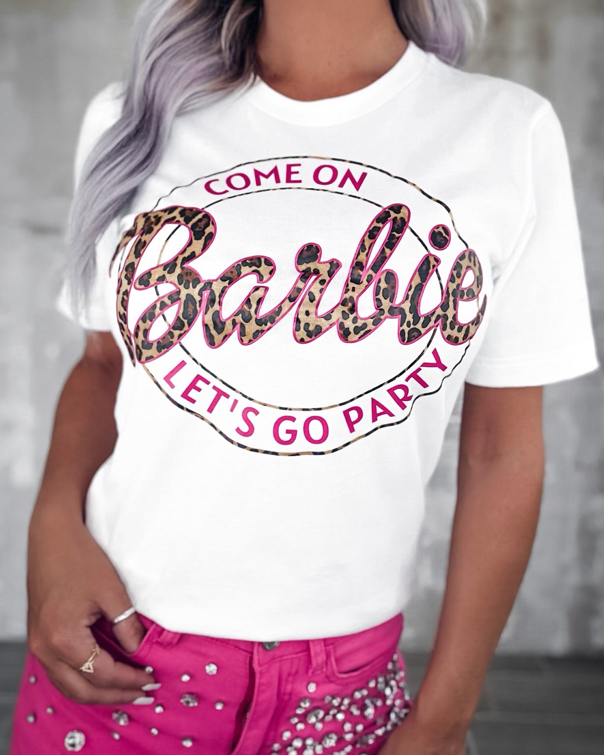 Let's Go Party Barbie T-Shirt - White