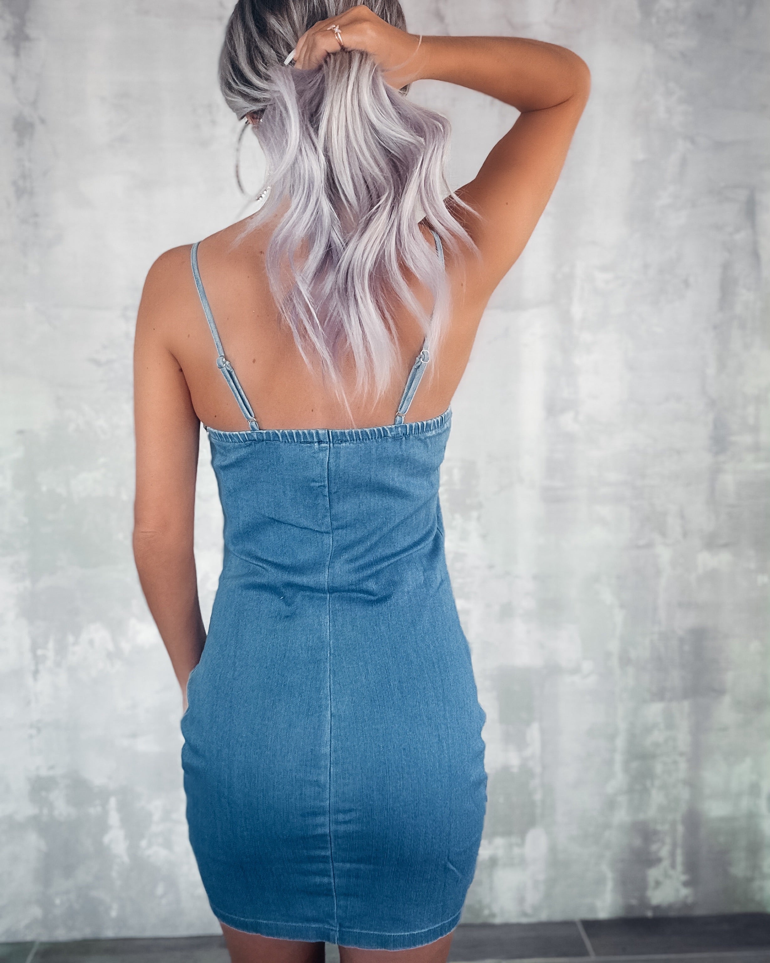 Blue Crush Denim Mini Dress - Medium