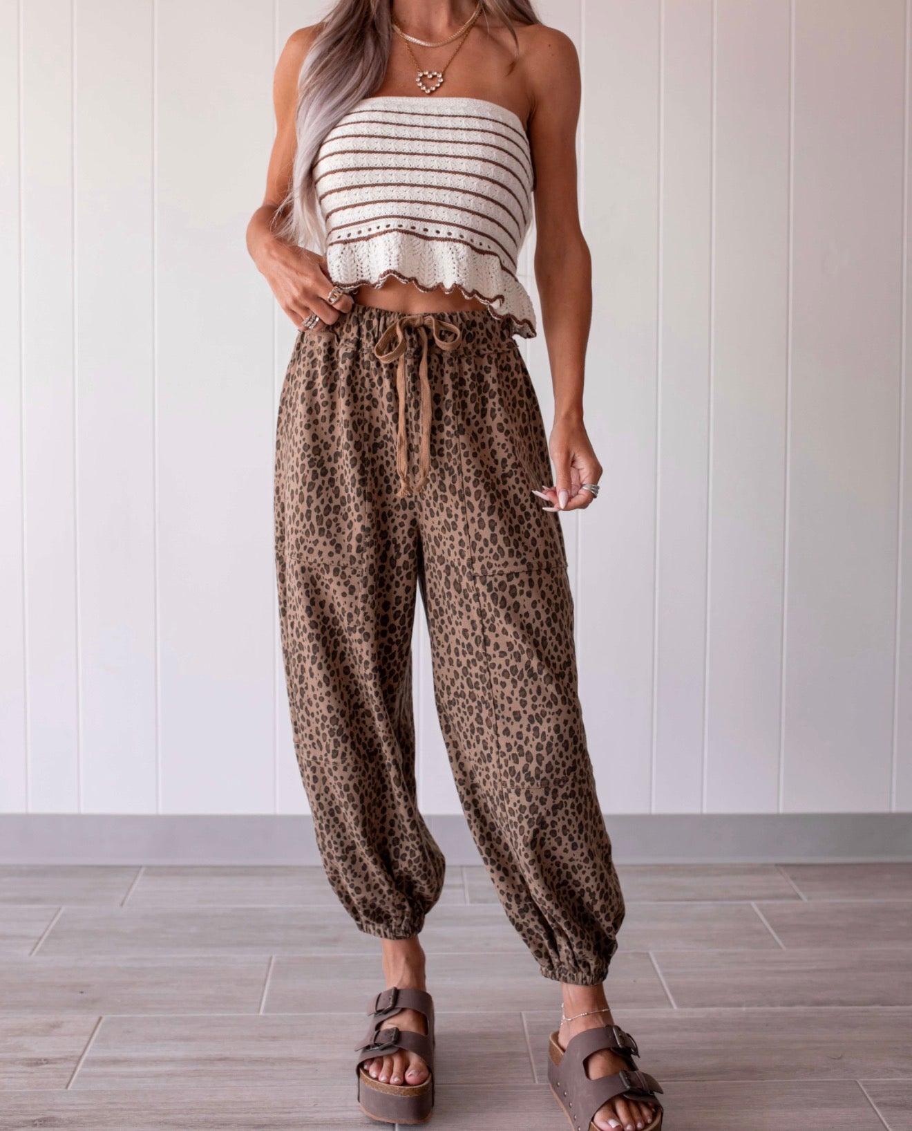Wild & Free Leopard Joggers - Mocha