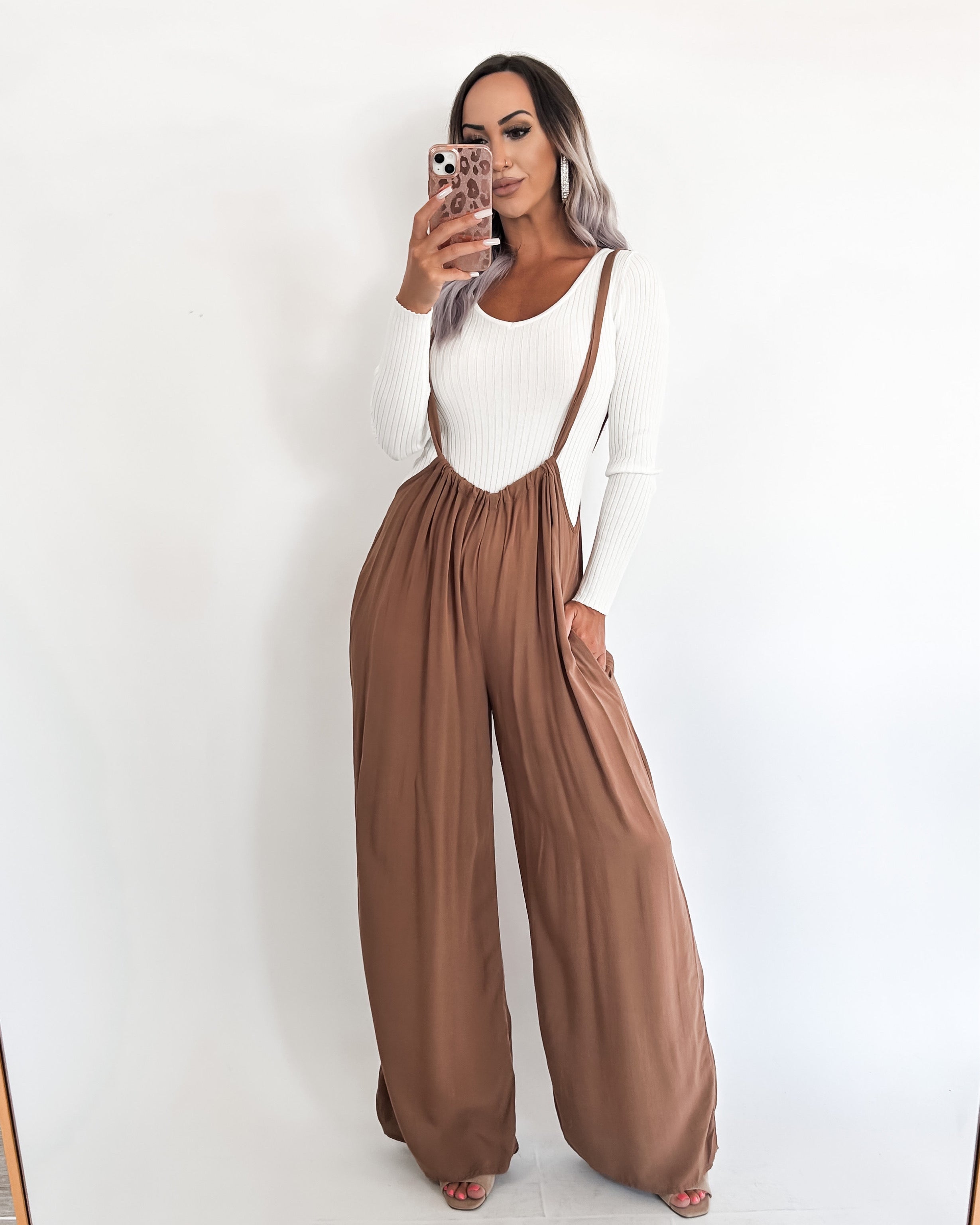 Tied and True Jumpsuit - Camel