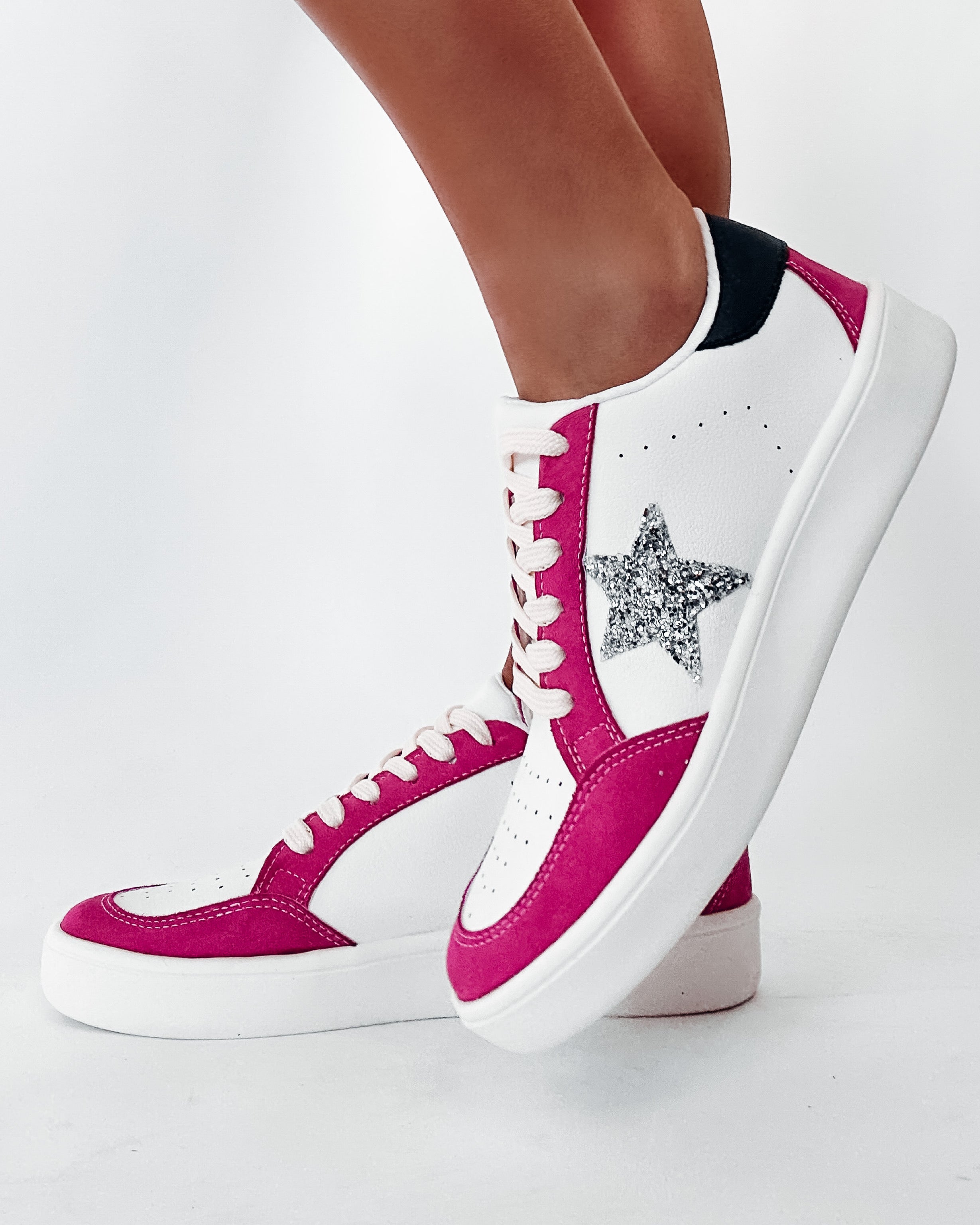 Sammi Star Sneakers- Fuchsia/Silver
