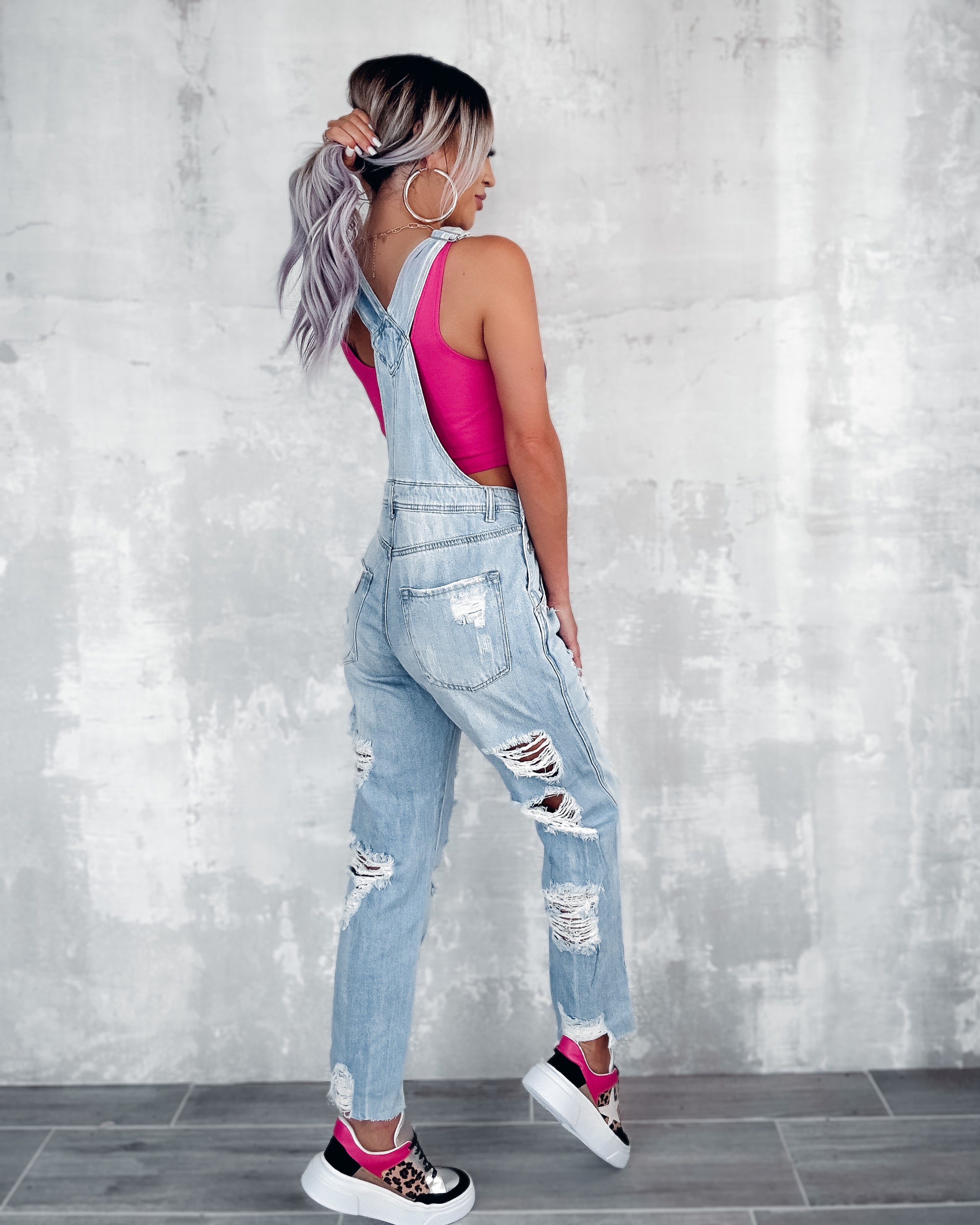 On The Edge Distressed Overalls