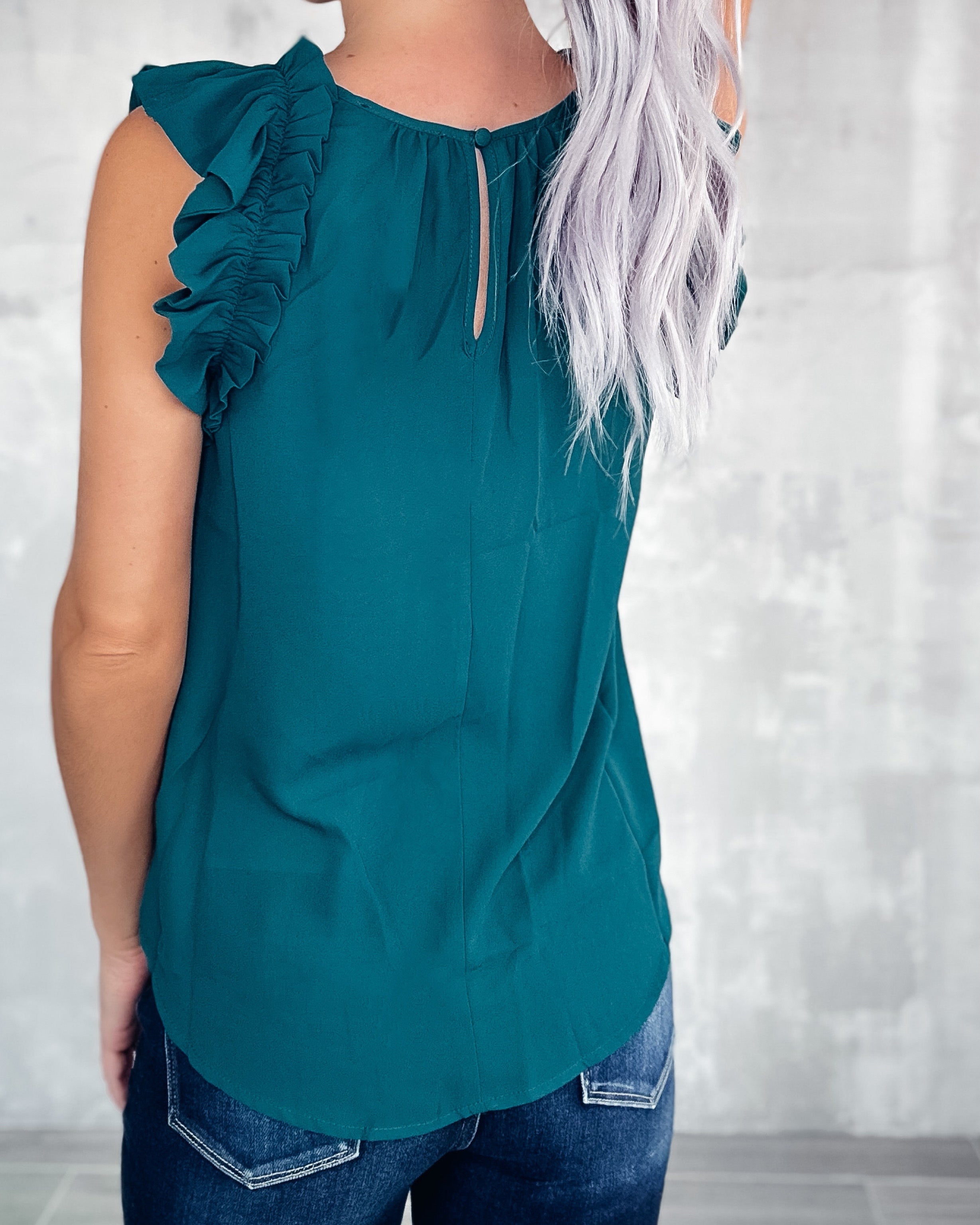 Effortless Chic Ruffle Top - Teal