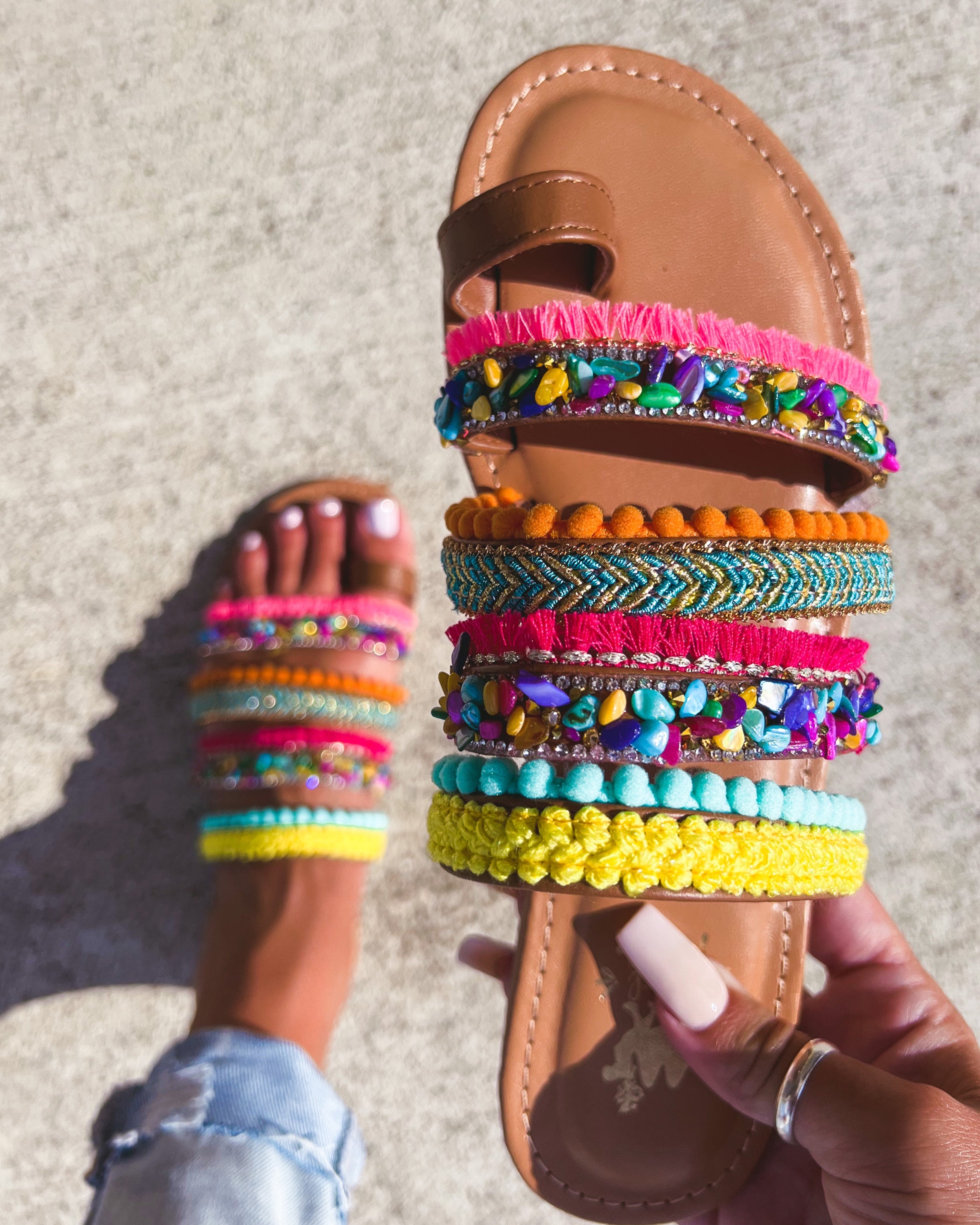 Lively Boho Sandals - Multicolor